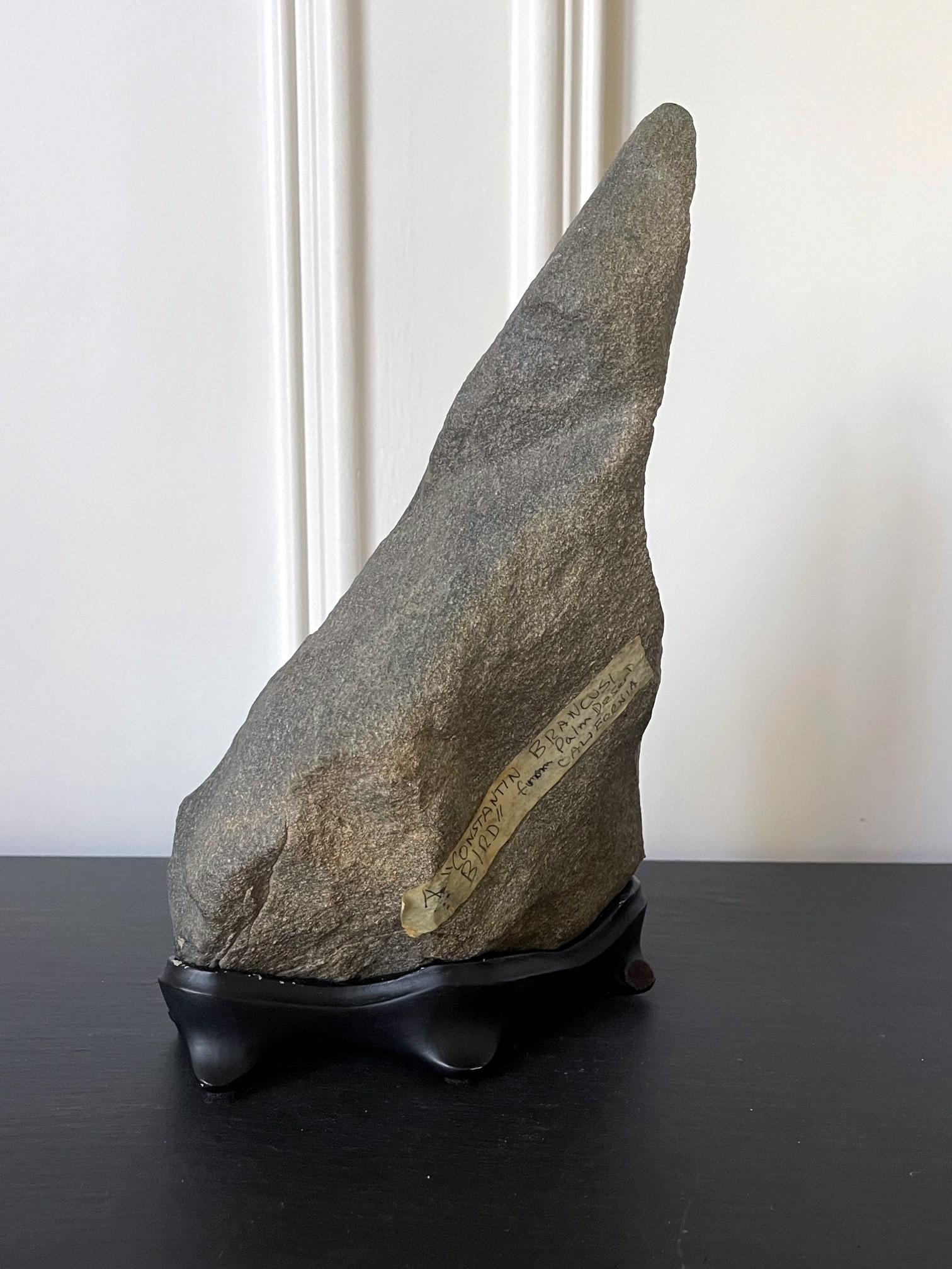 American Abstract Scholar Rock Viewing Stone on Wood Stand For Sale