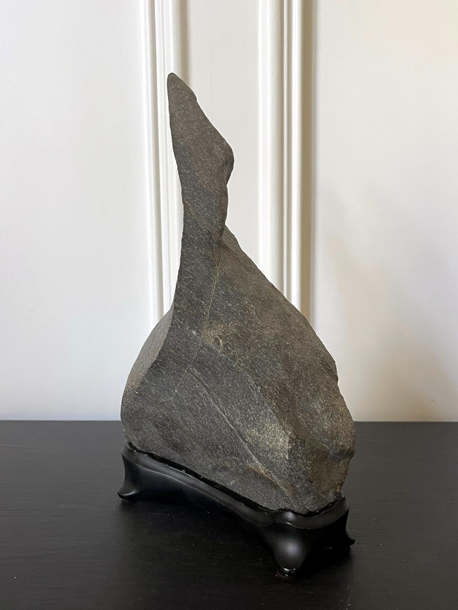 Abstract Scholar Rock Viewing Stone on Wood Stand For Sale 3