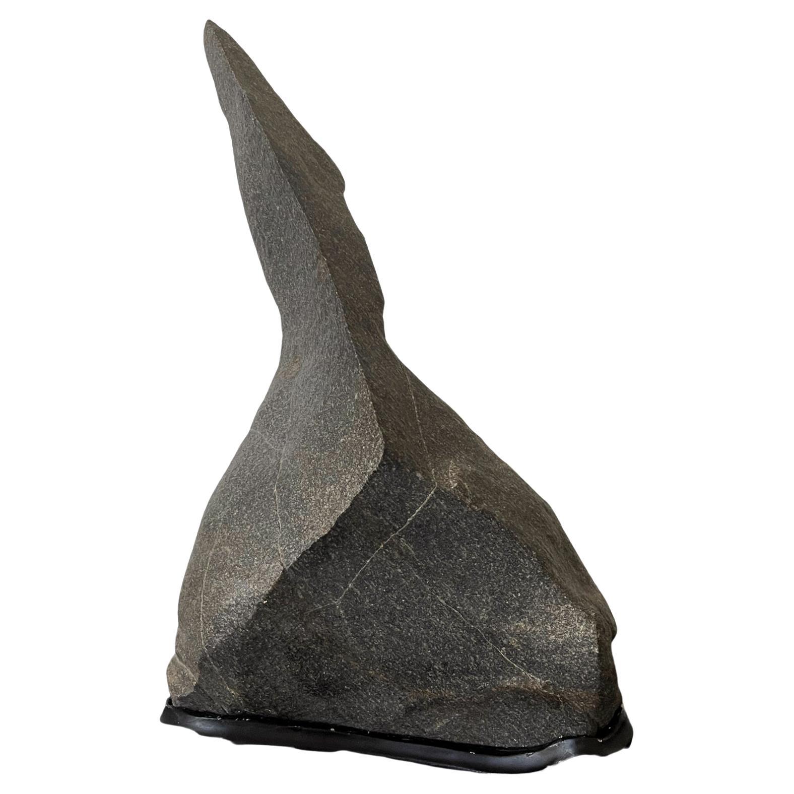 Abstract Scholar Rock Viewing Stone on Wood Stand