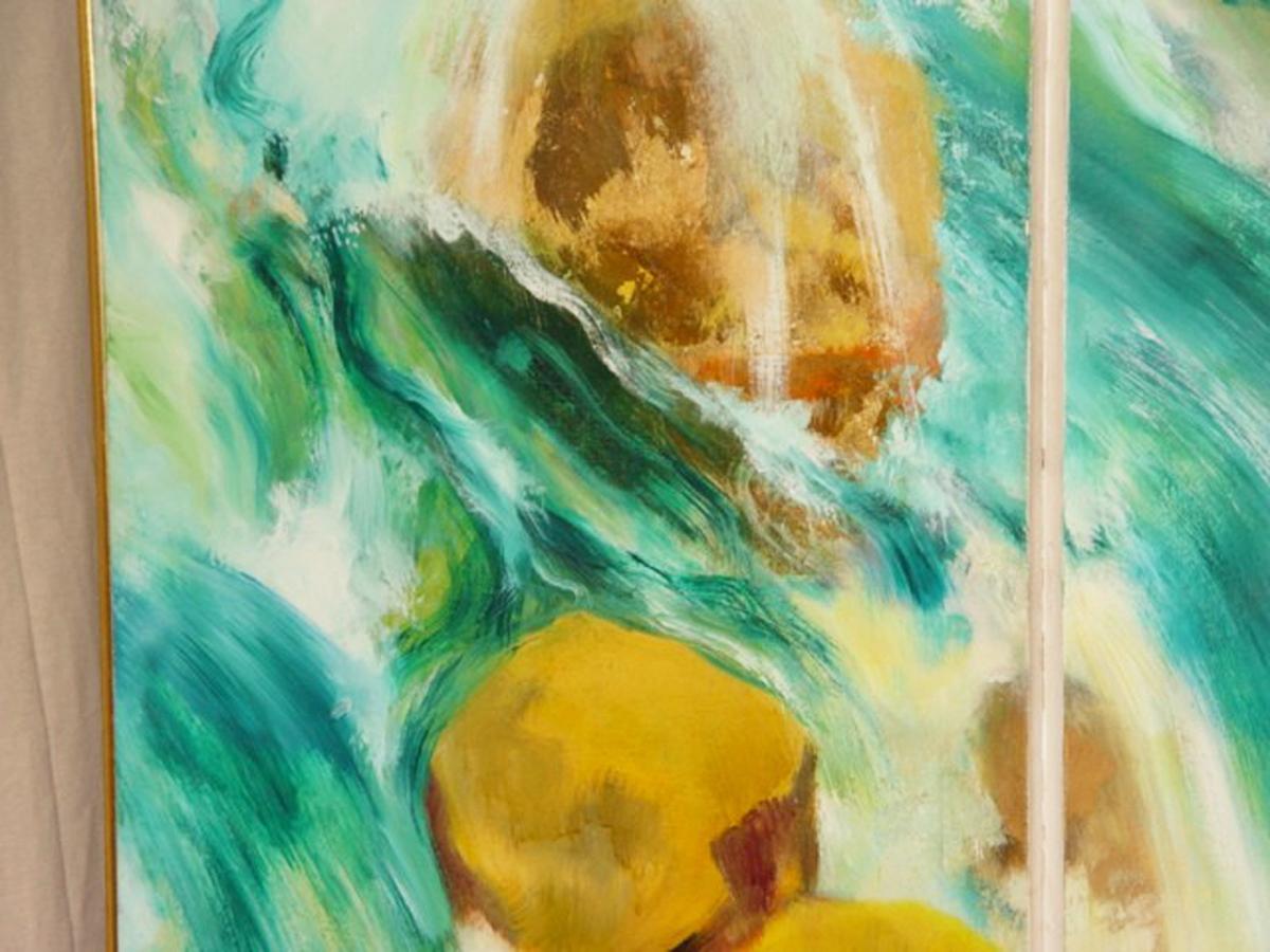 Pittura astratta su schermo Cascata di Lenn Kanenson in vendita 3