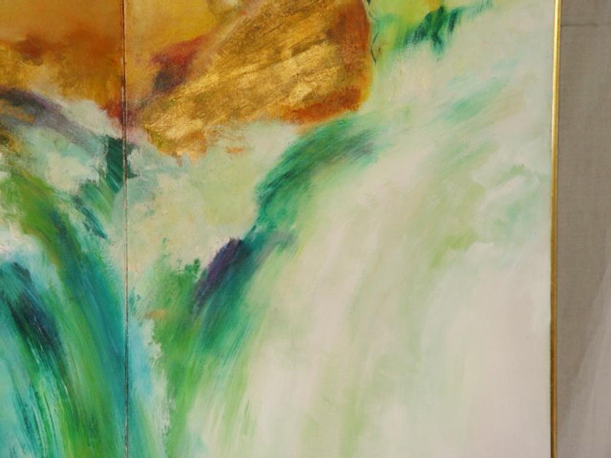 Abstract Screen Painting Waterfall by Lenn Kanenson For Sale 1