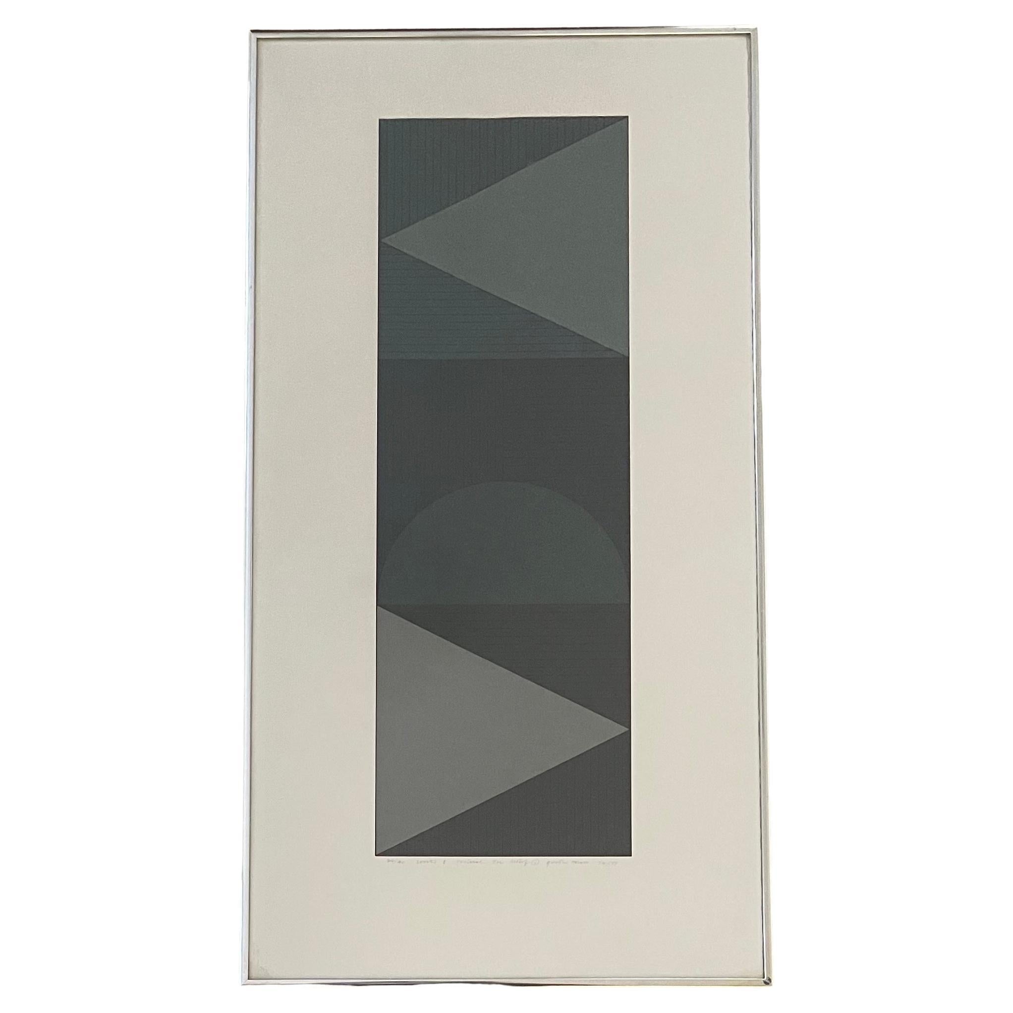 Abstrakter abstrakter Siebdruck mit dem Titel „Series 8 Vertikaler Drei-Motiv i“ von Gordon House (Moderne der Mitte des Jahrhunderts) im Angebot
