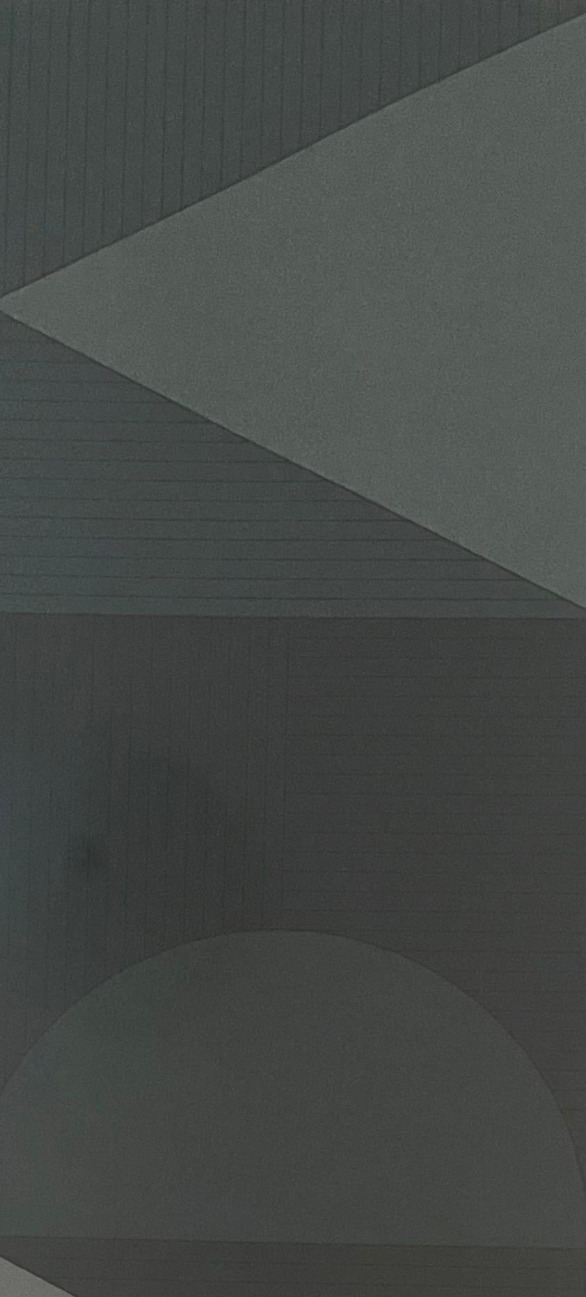 Abstrakter abstrakter Siebdruck mit dem Titel „Series 8 Vertikaler Drei-Motiv i“ von Gordon House (20. Jahrhundert) im Angebot