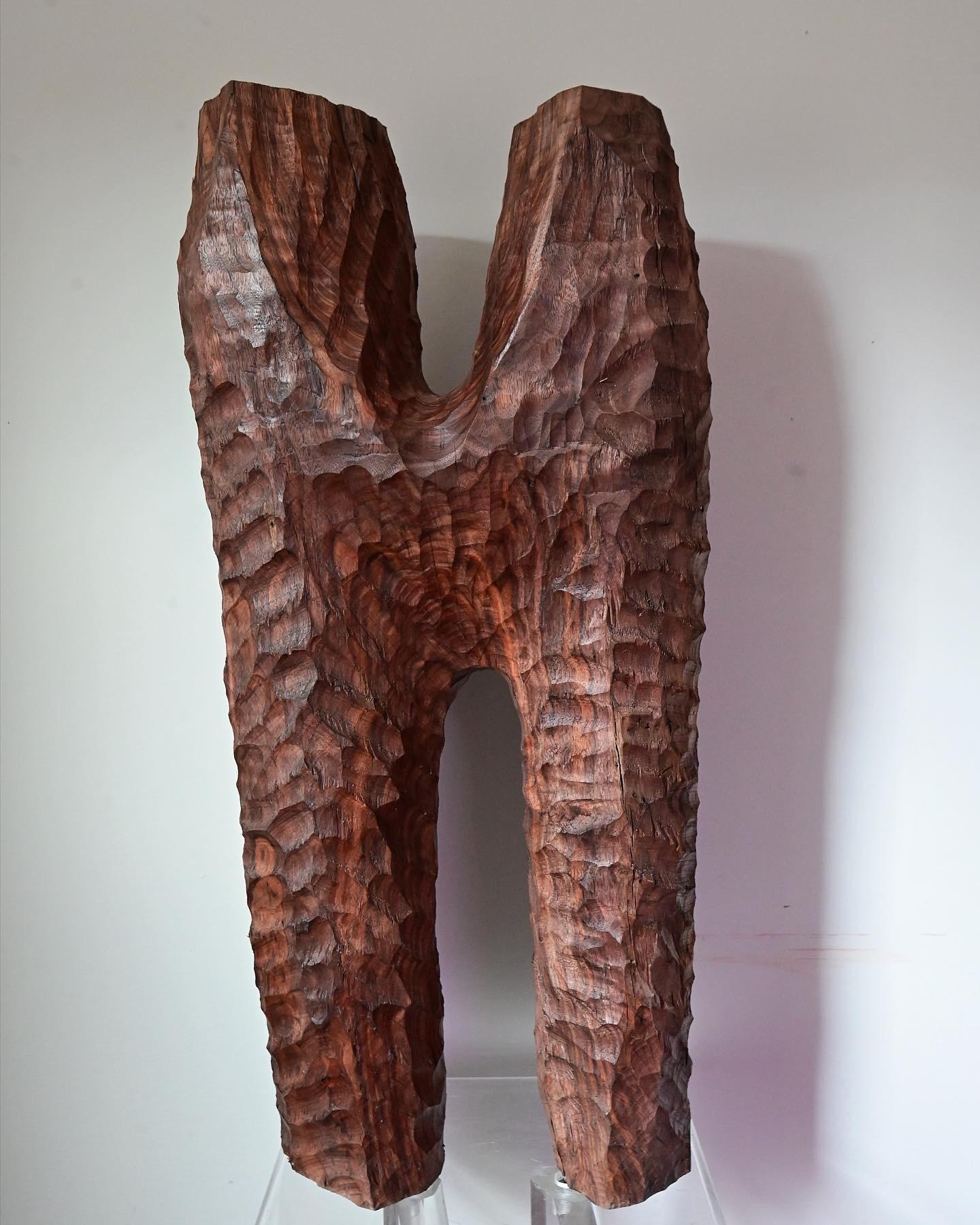 Abstract Sculpted Walnut Art Object In New Condition In Richmond, VA