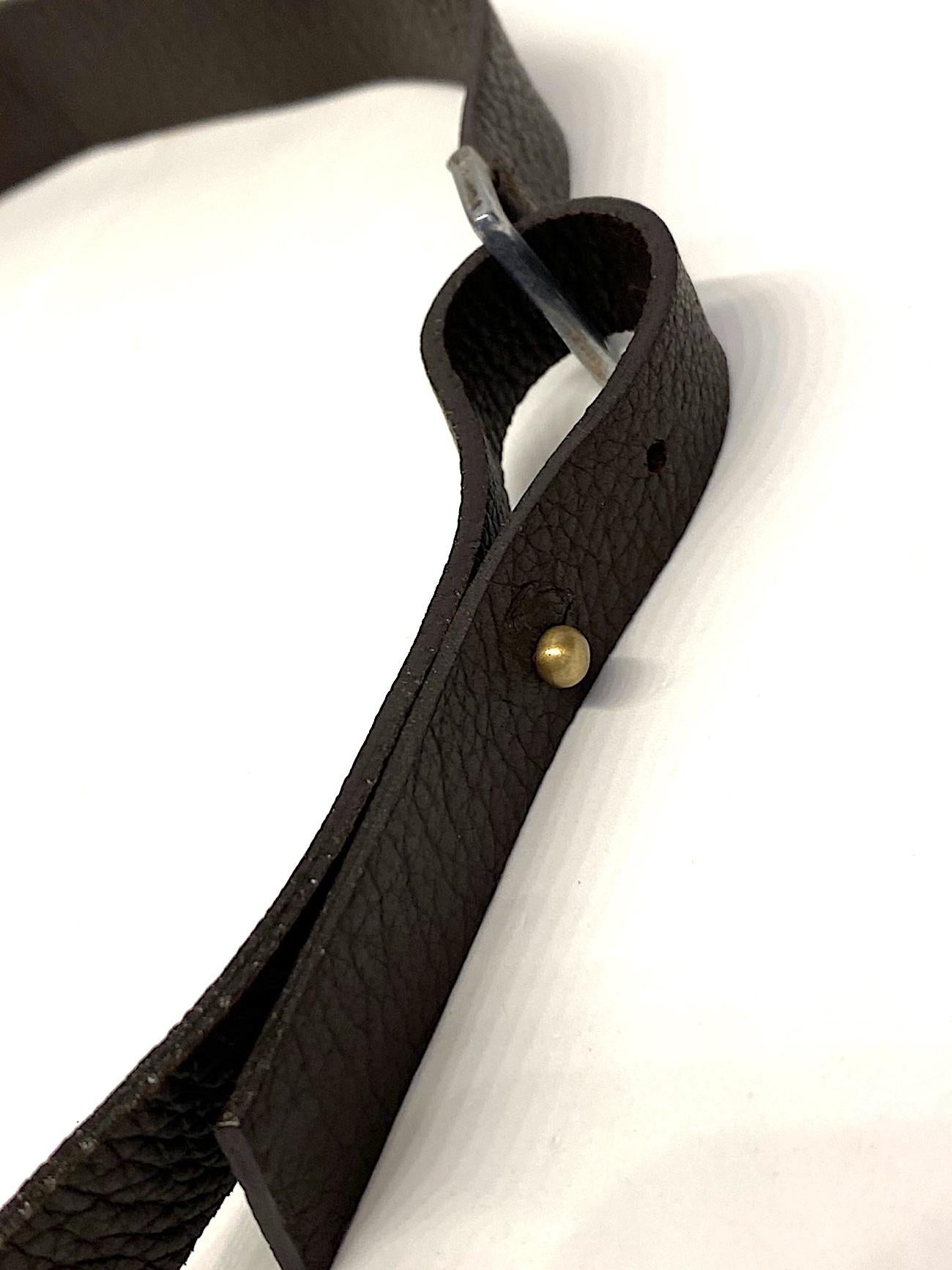 Abstract Sculptural Brass and leather Belt In Good Condition In New York, NY