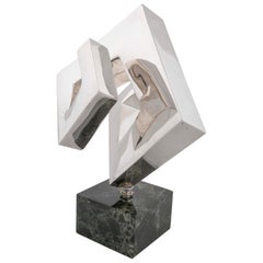 Abstract Sculpture by Lucile Driskell Resembling a Greek Key