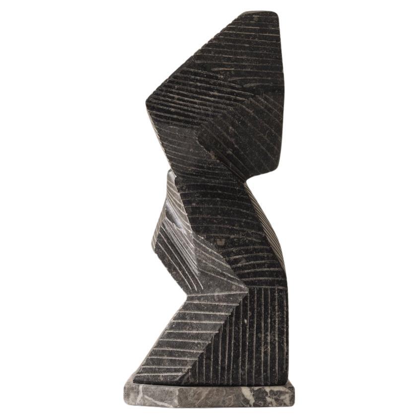 Abstract sculpture Carved from natural stone by Marc Verdoodt, Belgium 1980s.