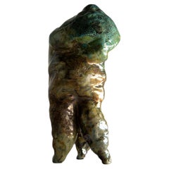 Abstract Sculpture, Ceramic, Raku, Cycle Locked in a Shell