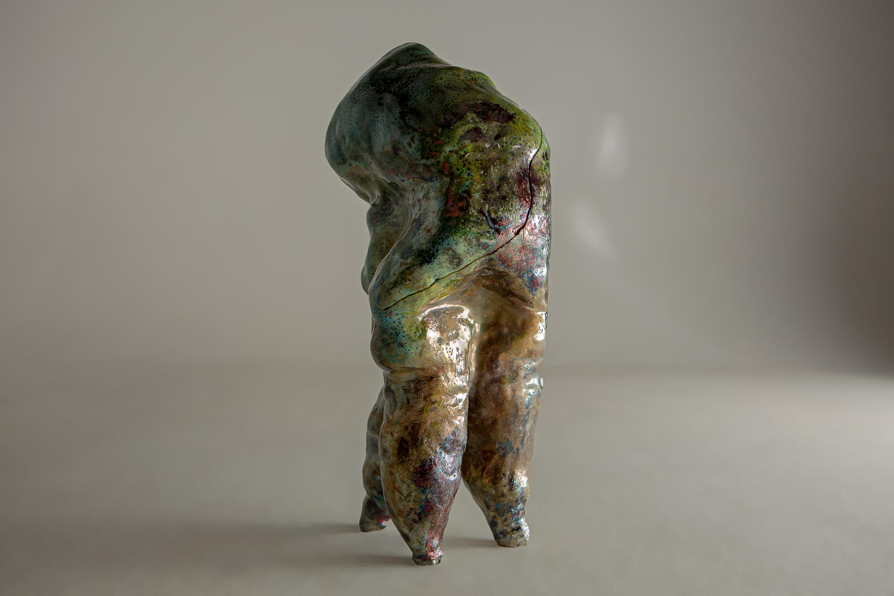 XXIe siècle et contemporain Sculpture abstraite, céramique, raku. Cycle verrouillé dans une coque en vente