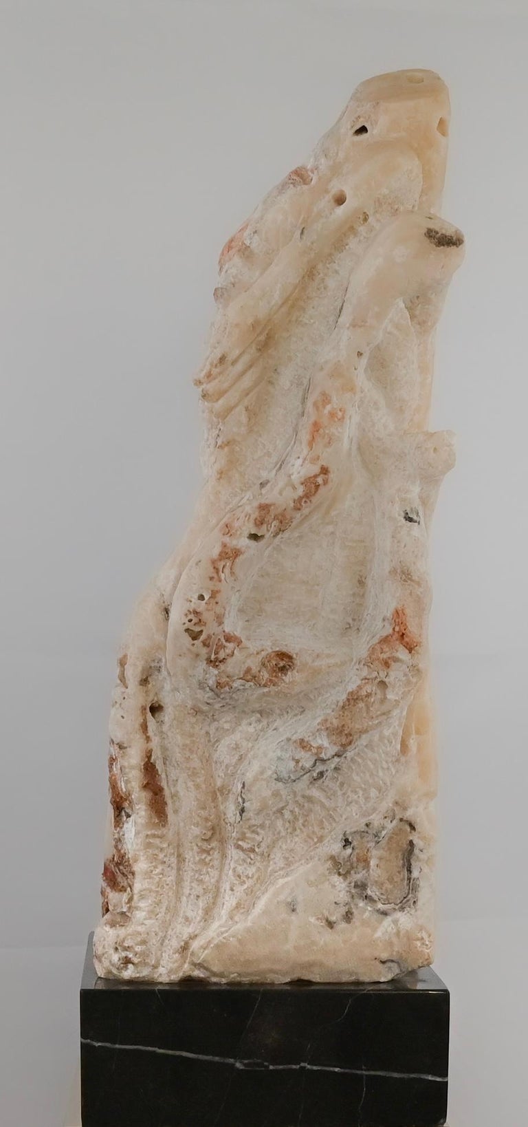 Abstract Stone Sculpture Chinese Scholar Stone on a Faux Marble Stand ...