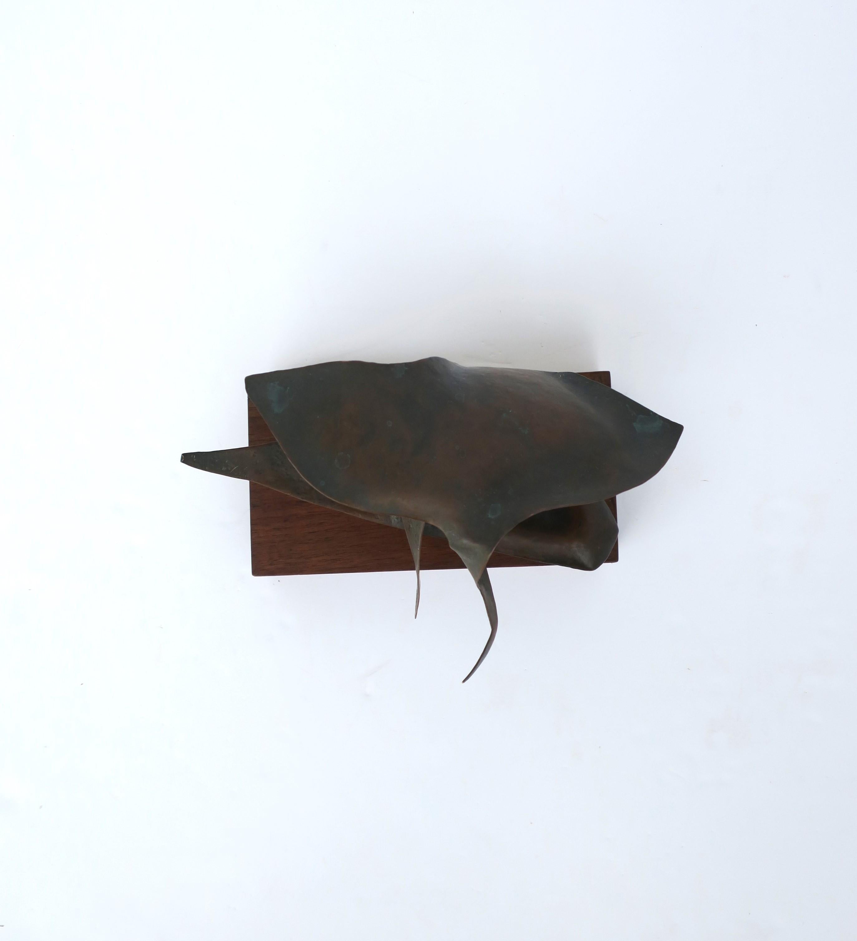 Abstract Bronzed Copper Sculpture, circa 1960s For Sale 7
