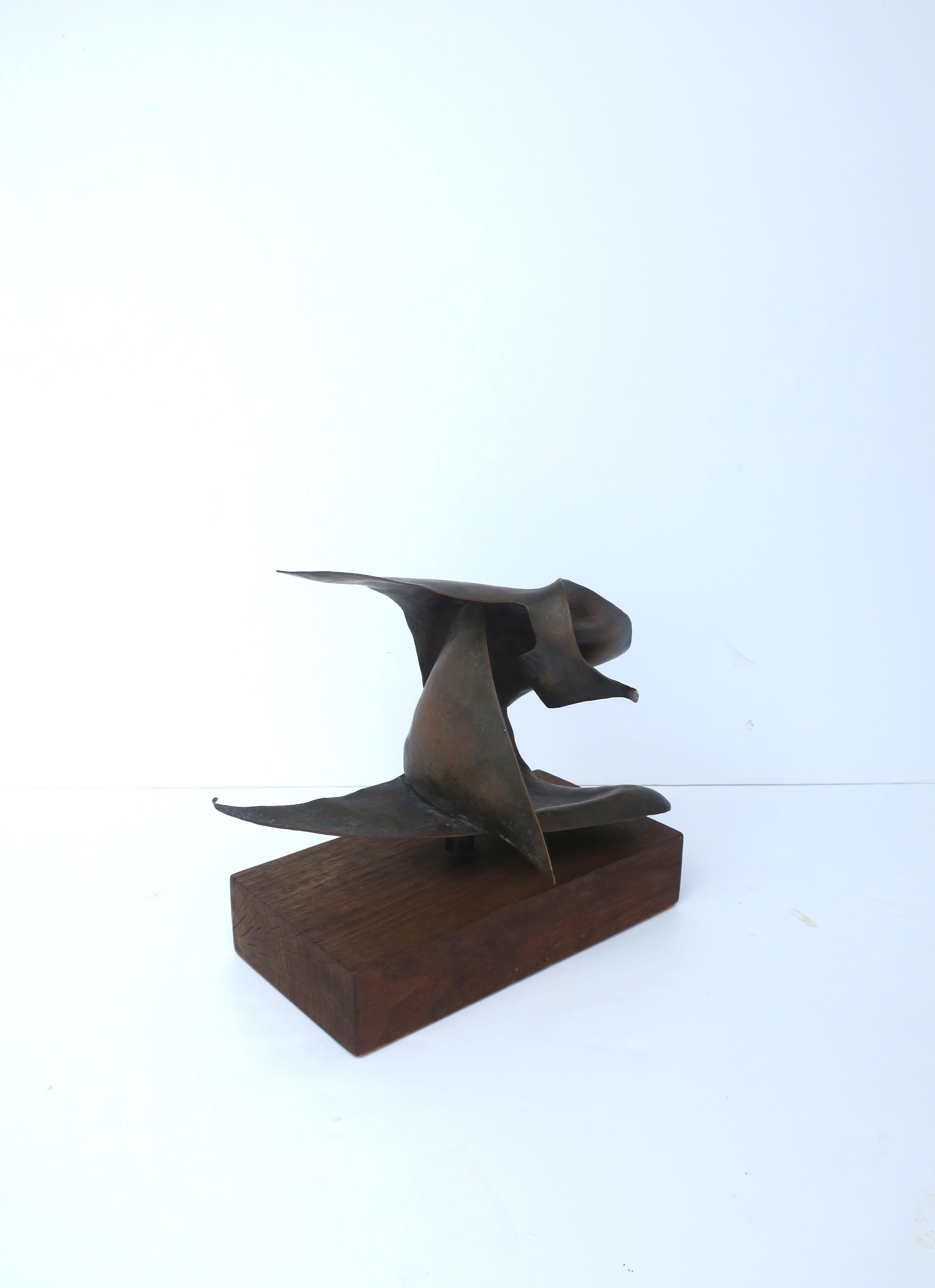 Abstract Bronzed Copper Sculpture, circa 1960s For Sale 4