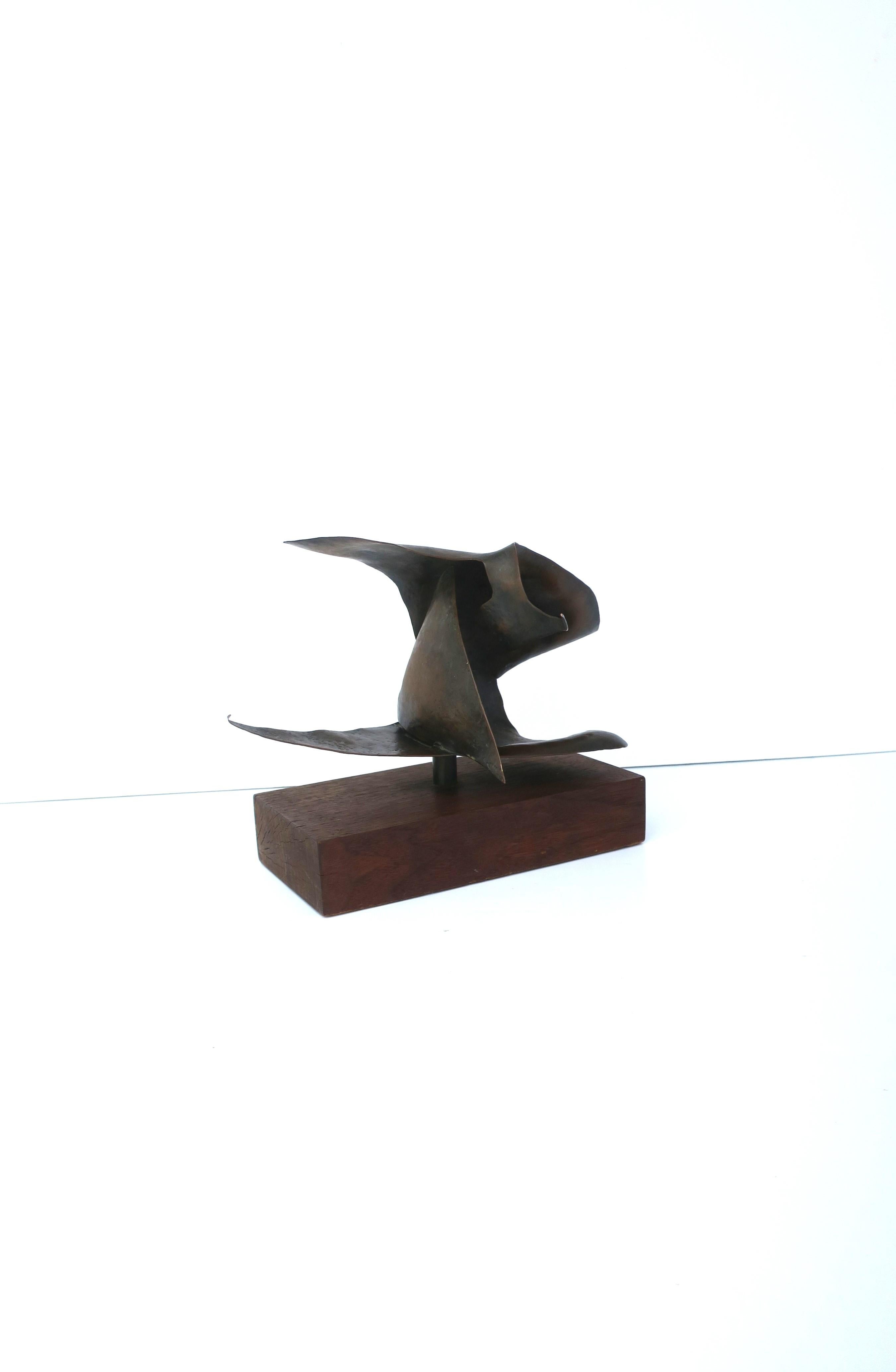 Abstract Bronzed Copper Sculpture, circa 1960s For Sale 3