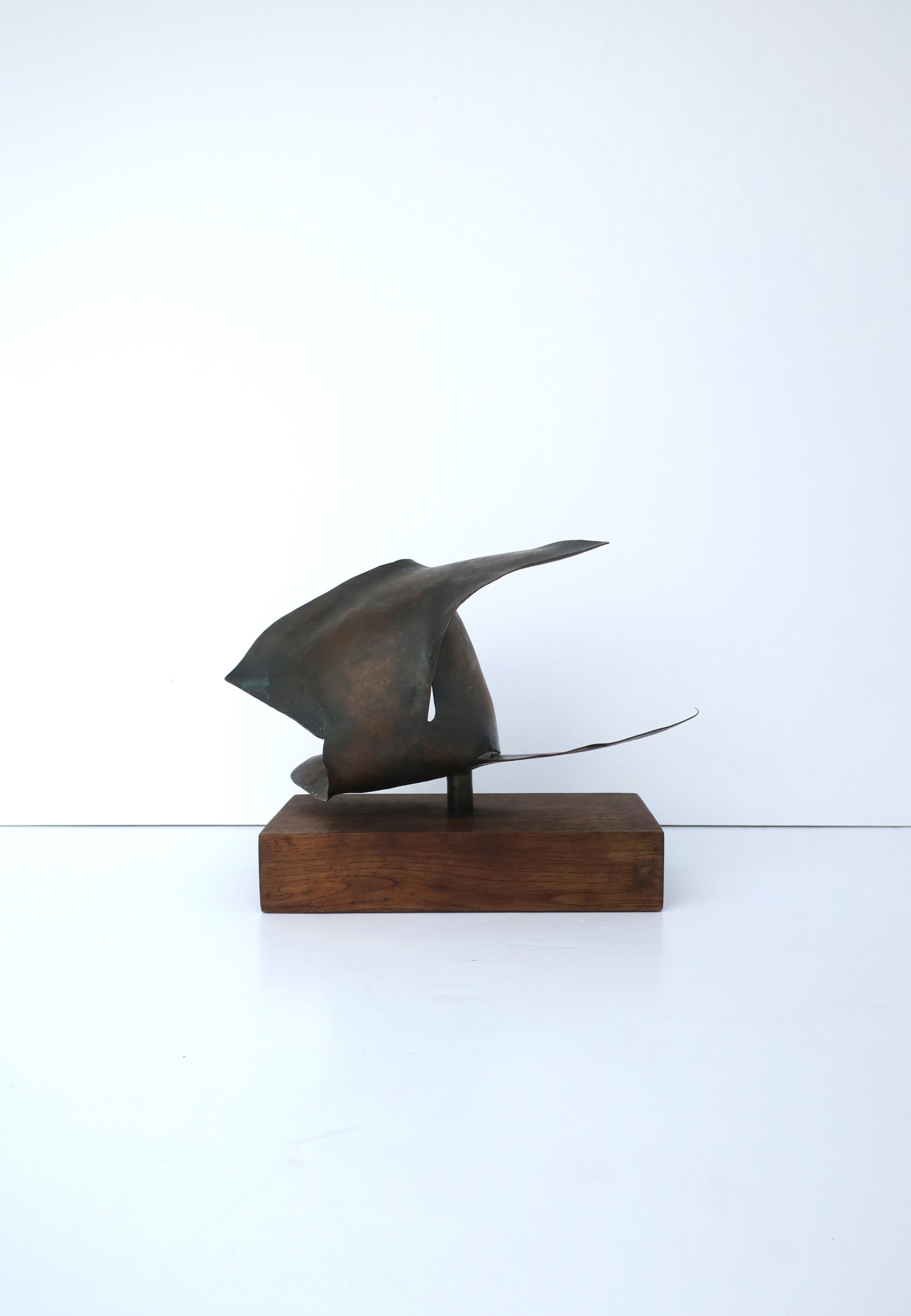 Abstract Bronzed Copper Sculpture, circa 1960s For Sale 5