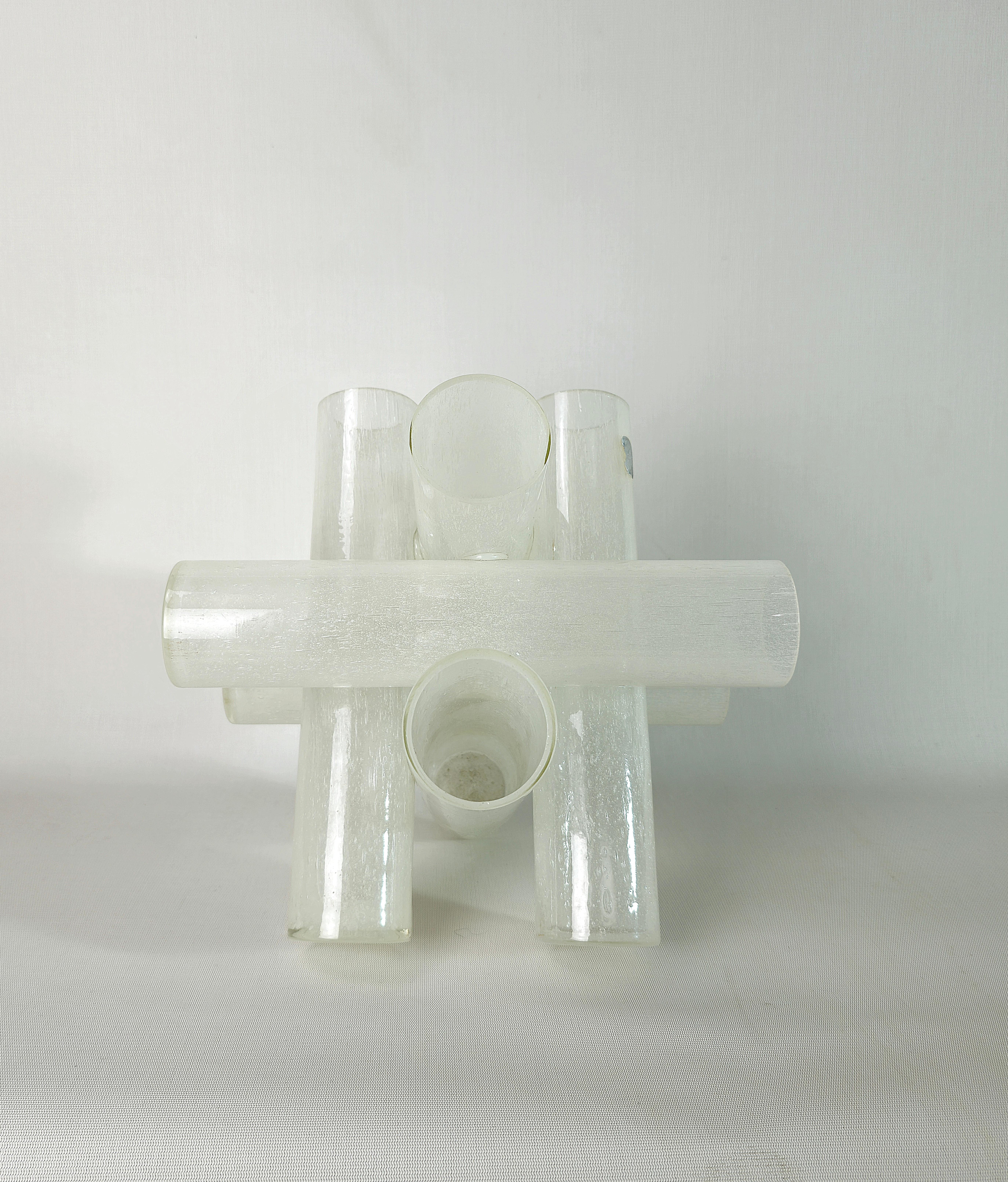 Abstract Sculpture Decorative Object Flavio Poli Murano Glass Midcentury 1960s For Sale 1