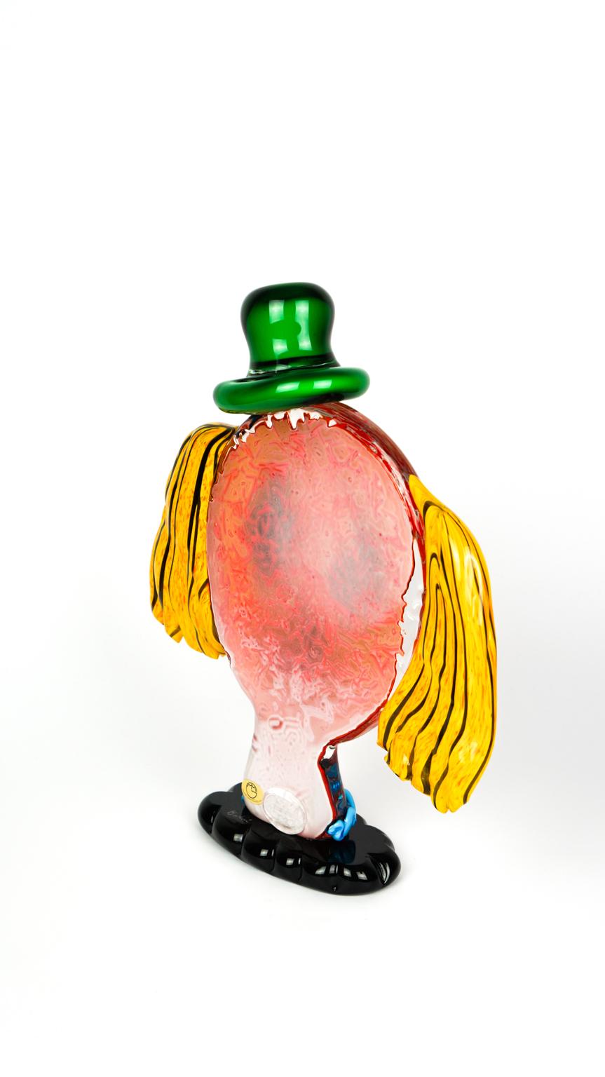 Abstrakte Skulptur Kopf Clown Murano Glas Pop Art von Badioli im Angebot 3