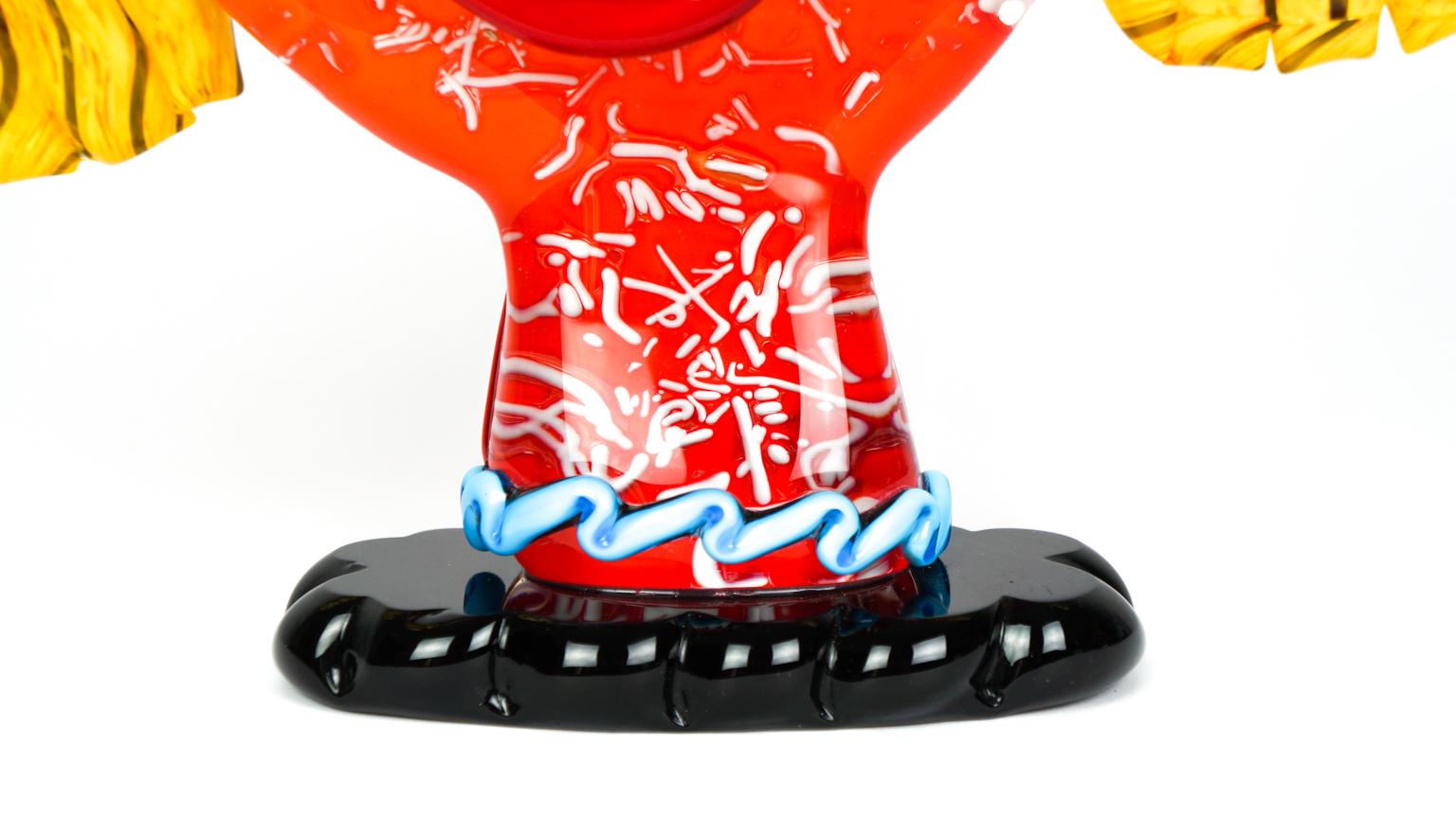Verre de Murano Sculpture abstraite - Clown en verre de Murano - Pop Art de Badioli en vente