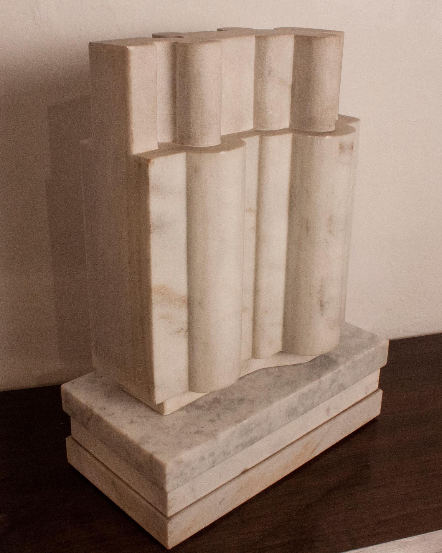 Spanish Abstract Sculpture in Marble, in the Style of Eduardo Chillida, 1970s For Sale