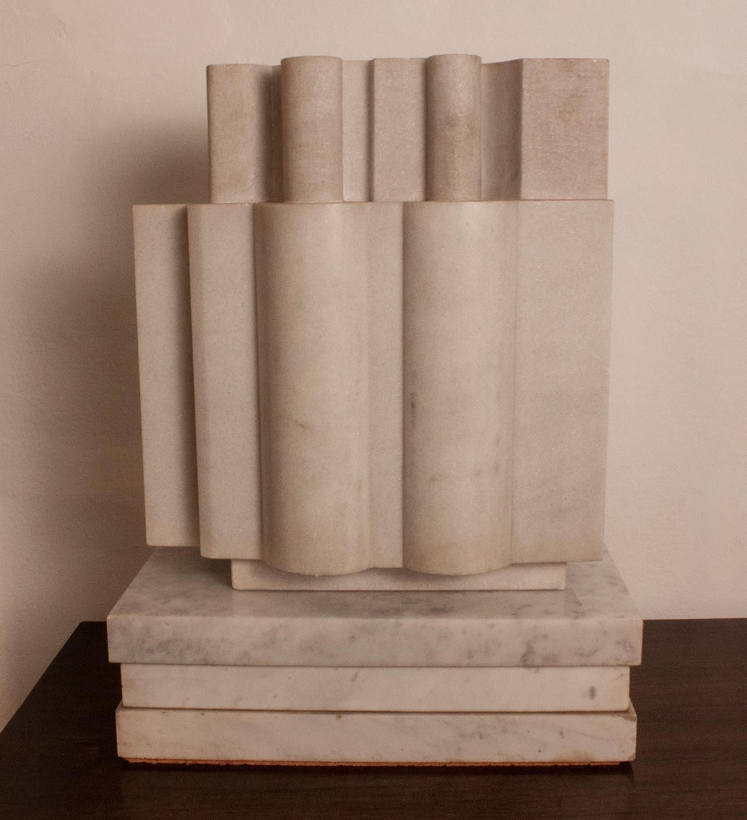 Abstract Sculpture in Marble, in the Style of Eduardo Chillida, 1970s In Good Condition For Sale In Barcelona, Cataluna