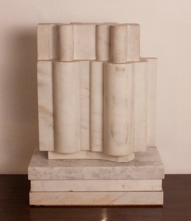 Abstract Sculpture in marble, in the style of Eduardo Chillida. 1970's