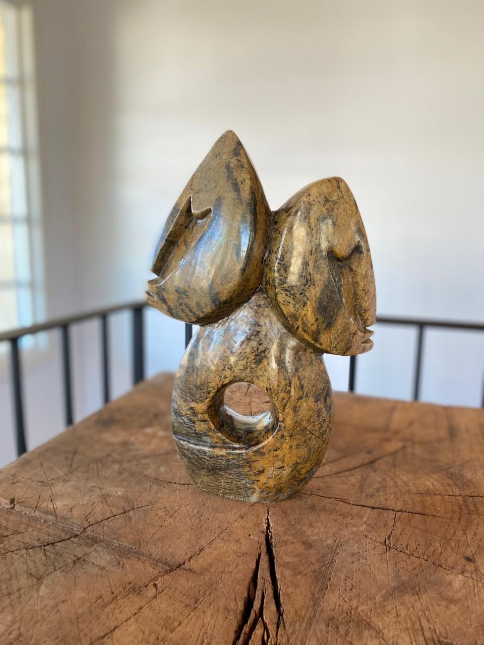 Expressionist Abstract Sculpture in Serpentine by Tafadzwa Tandi from Mrewa, Zimbabwe For Sale