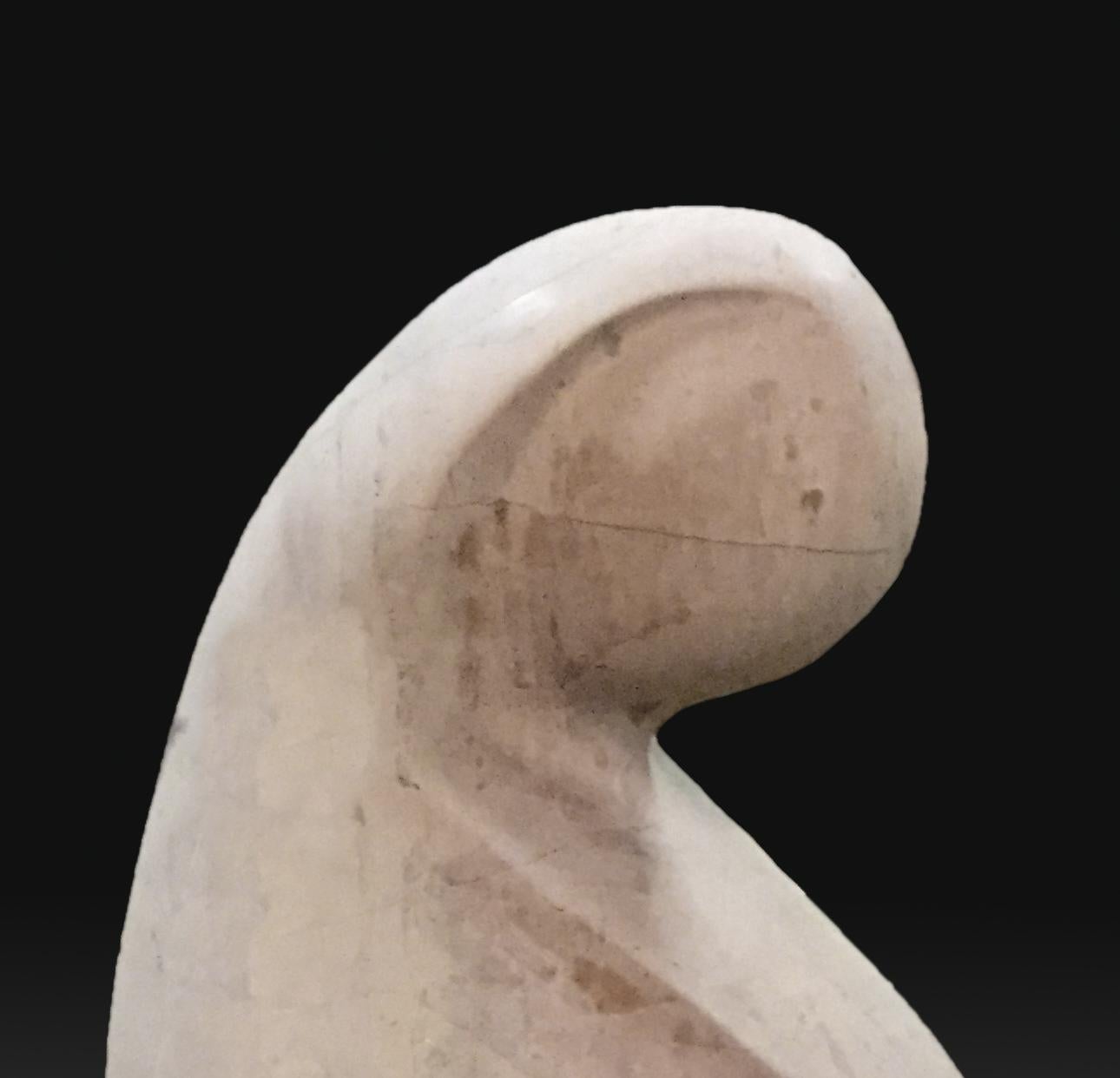 Abstraction. Marble sculpture. 
 Abstract sculpture is non-figurative, it is based on three-dimensionality and relies on texture and geometric shapes, with color as the protagonist at times. In the present example, although it may remind us of some