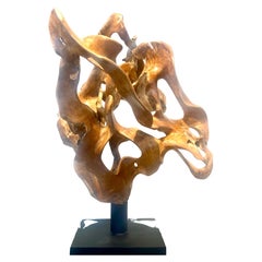 Abstrakte Skulptur einer Teakwurzel