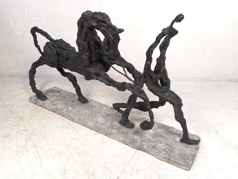Abstract Sculpture of Horse on a Lead by Julio Aguilera For Sale at 1stDibs