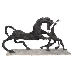 Abstract Sculpture of Horse on a Lead by Julio Aguilera