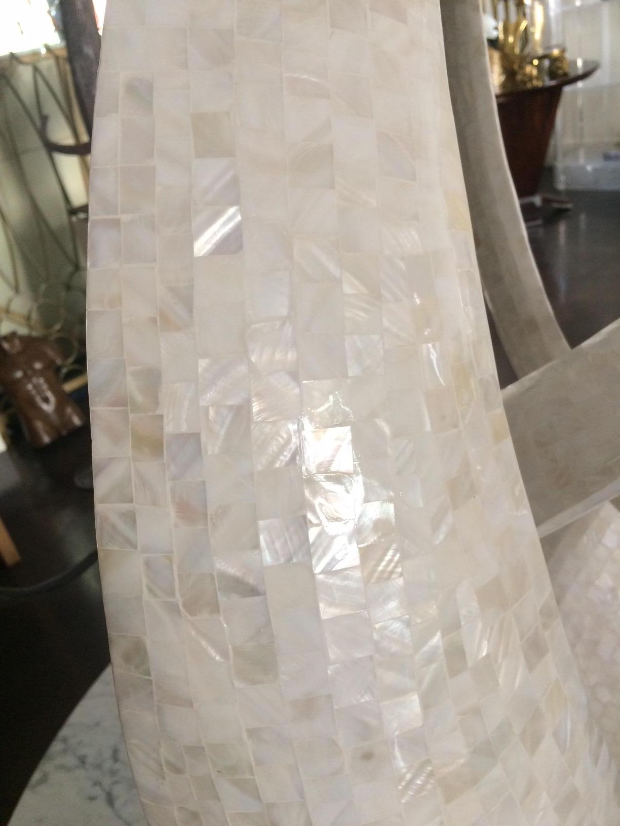 Modern Abstract Sculpture of Mother-of-Pearl