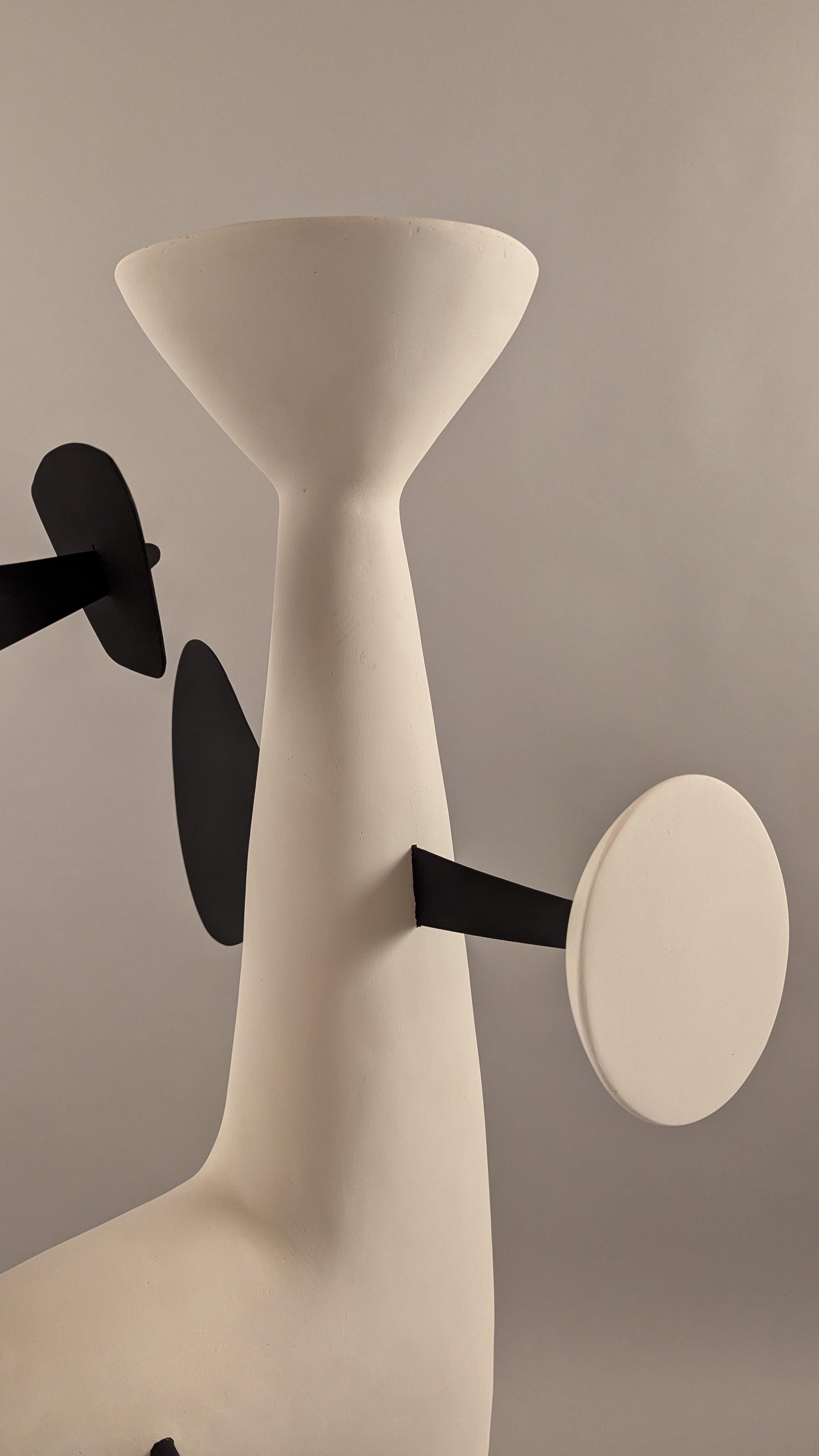 Rare and exclusive sculpture of the french artist Nicolas Vallée.
Made by plaster handsculpted and With métal  pieces hand cutted And painted in black.