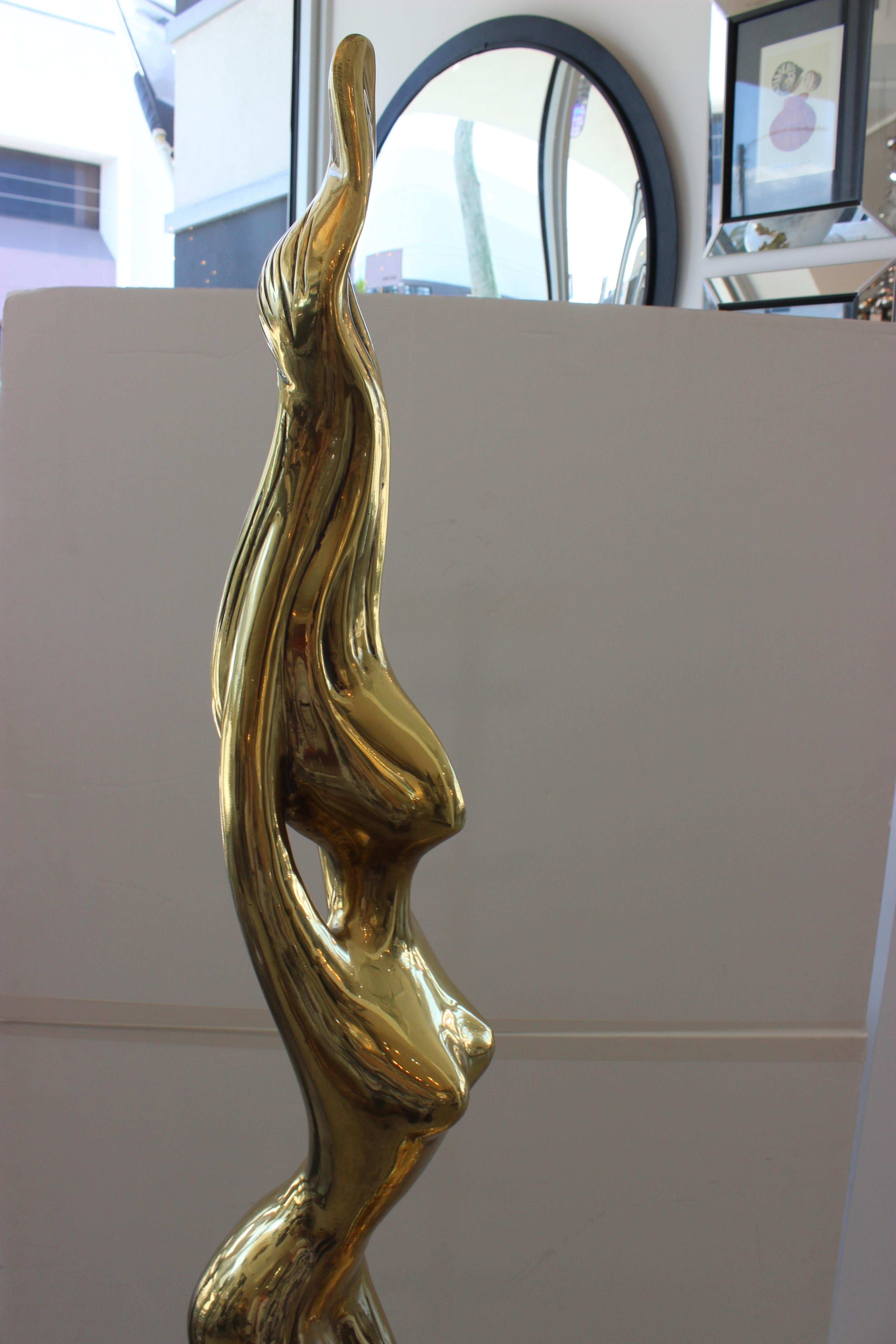 Brass Abstract Sculpture of Stylized Acrobats For Sale