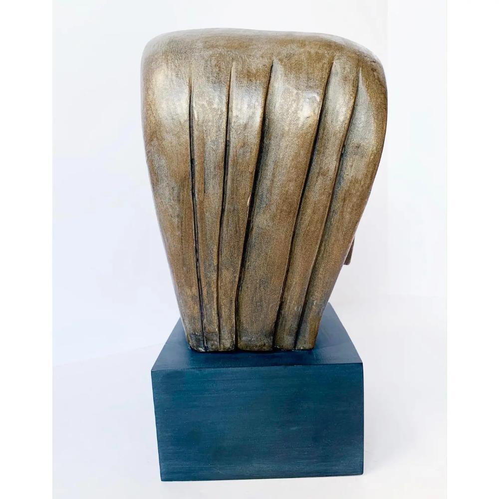 Américain Sculpture abstraite de tête de femme signée J. Dersh en vente