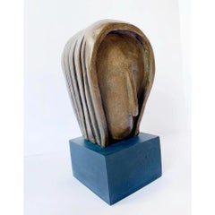 Used Abstract Sculpture of Woman’s Head Signed J. Dersh