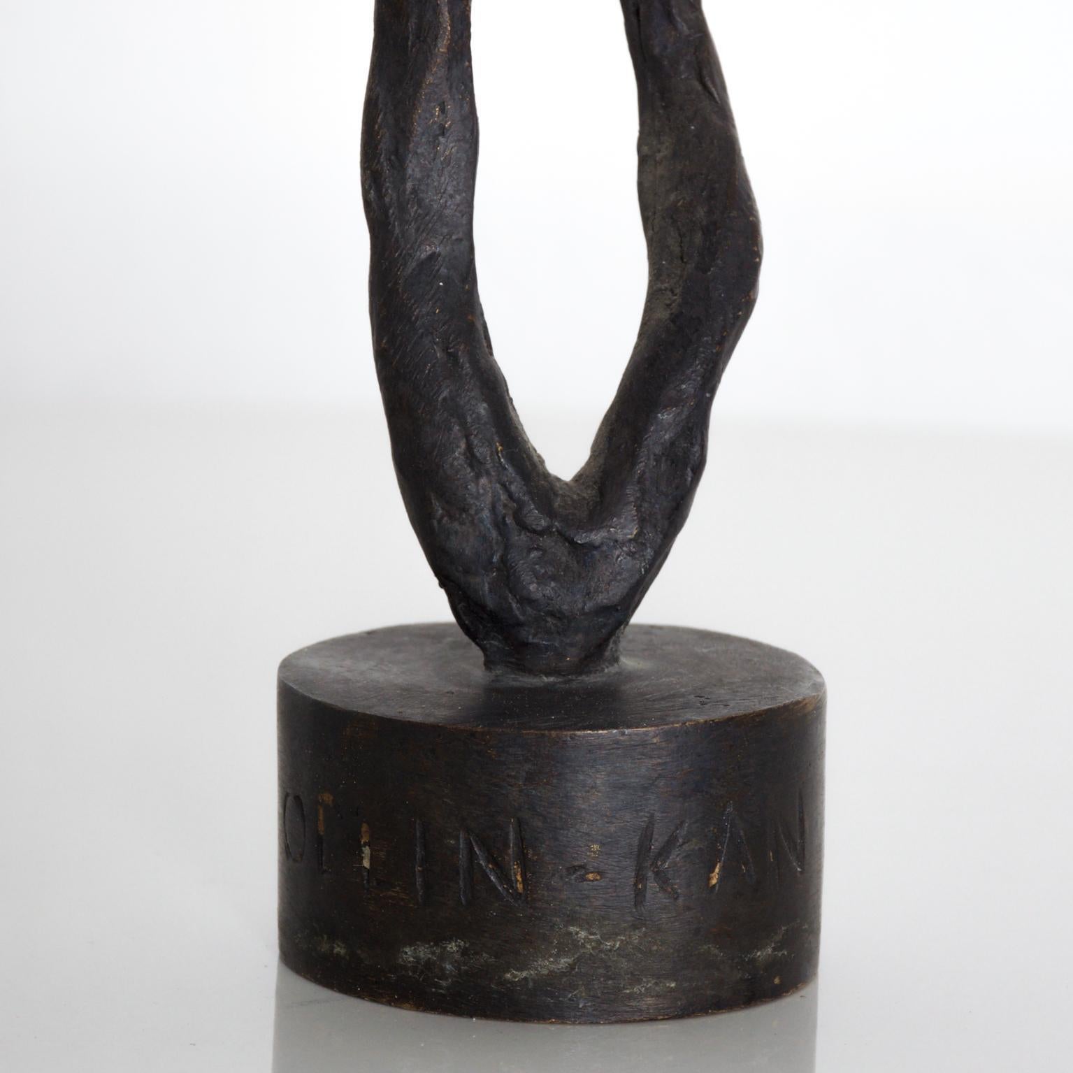 Bronze Abstract Sculpture, Ollin Kan, B Canfield 08, Mid-Century Modern