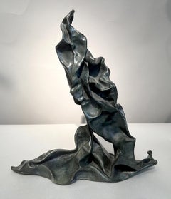 Abstract sculpture, the “crumpled lead” series, Paul Ackerman, France circa 1970