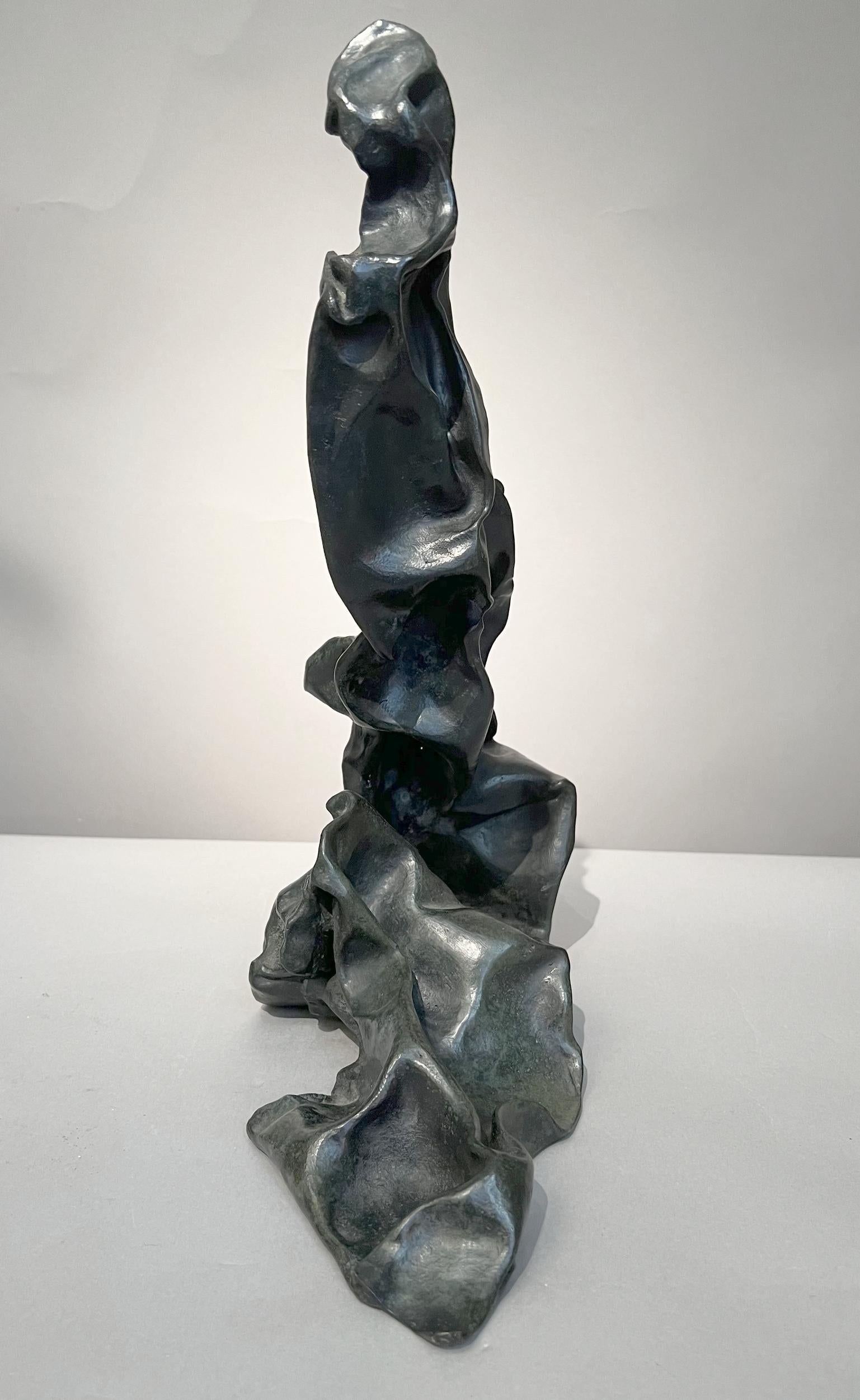 French Abstract sculpture, the “crumpled lead” series, Paul Ackerman, France circa 1970 For Sale
