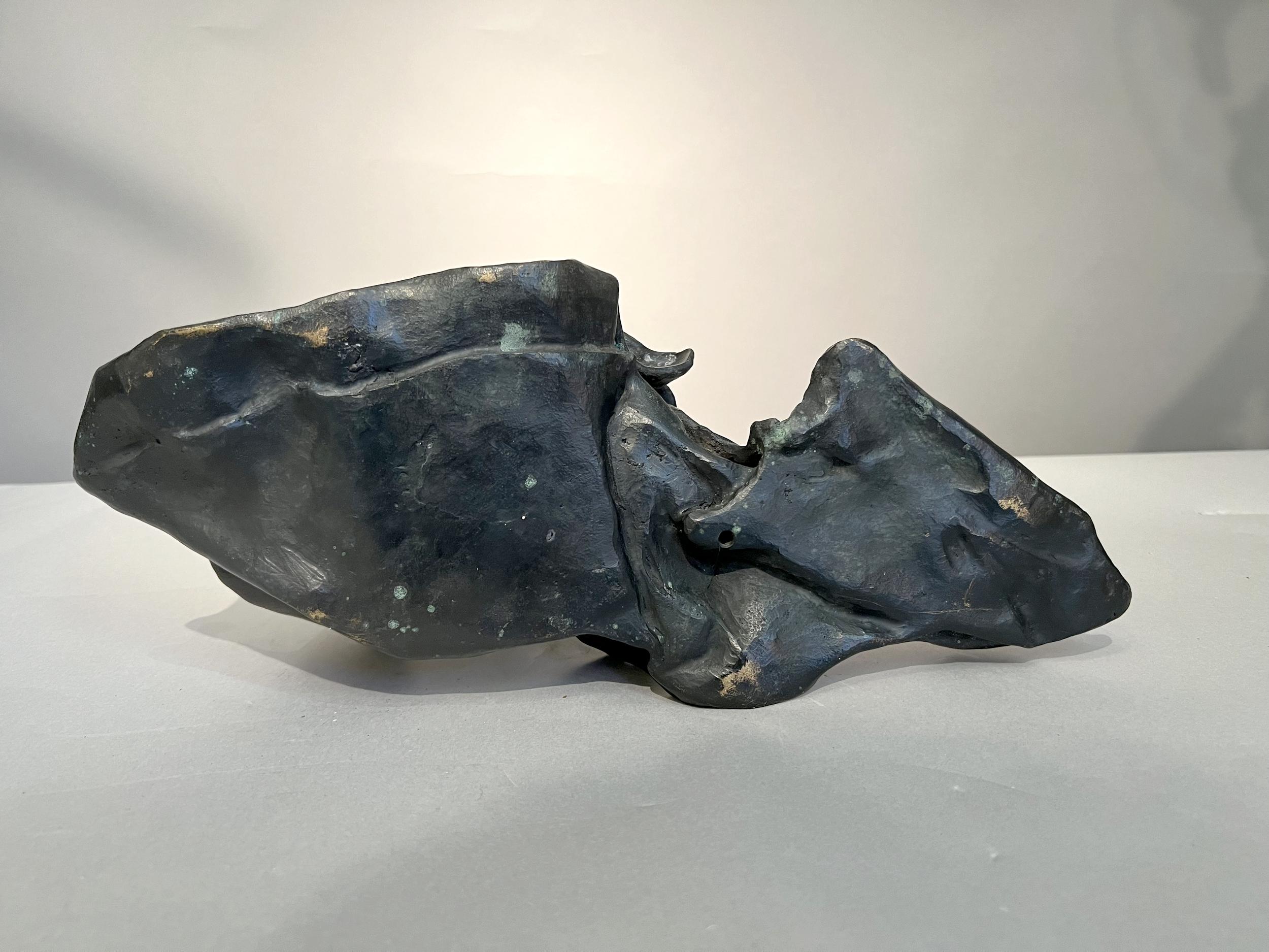 Abstract sculpture, the “crumpled lead” series, Paul Ackerman, France circa 1970 In Good Condition For Sale In Paris, FR