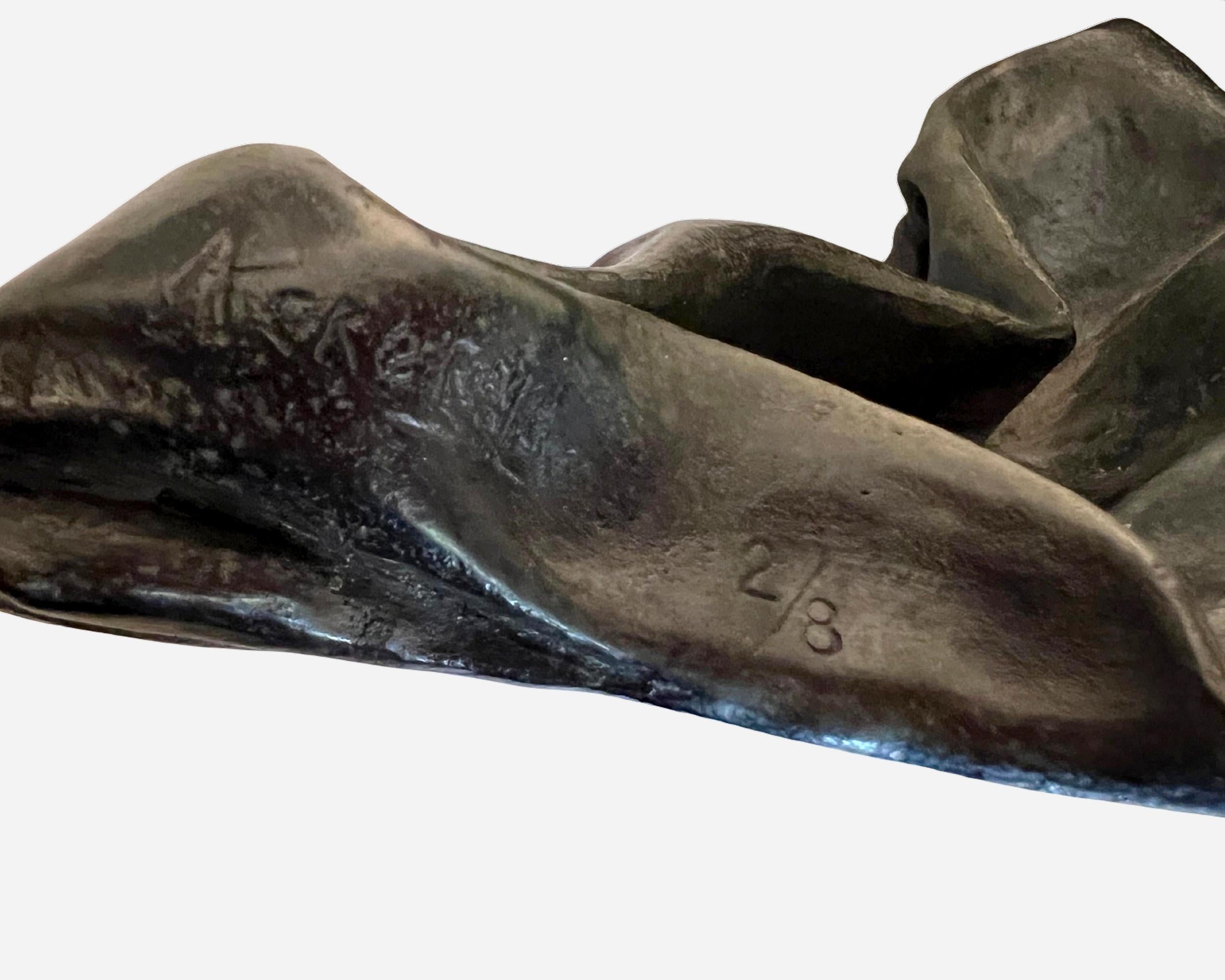 Late 20th Century Abstract sculpture, the “crumpled lead” series, Paul Ackerman, France circa 1970 For Sale