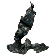 Abstract sculpture, the “crumpled lead” series, Paul Ackerman, France circa 1970