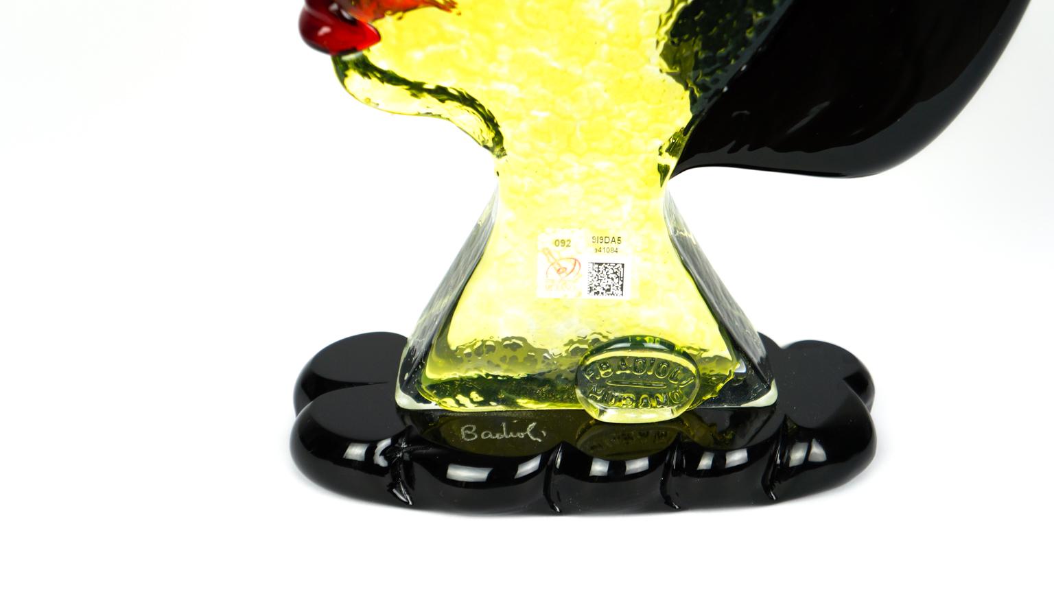 Fatto a mano Abstract Sculpture Tribute to Pablo Picasso Head Cleopatra Murano Glass Badioli in vendita