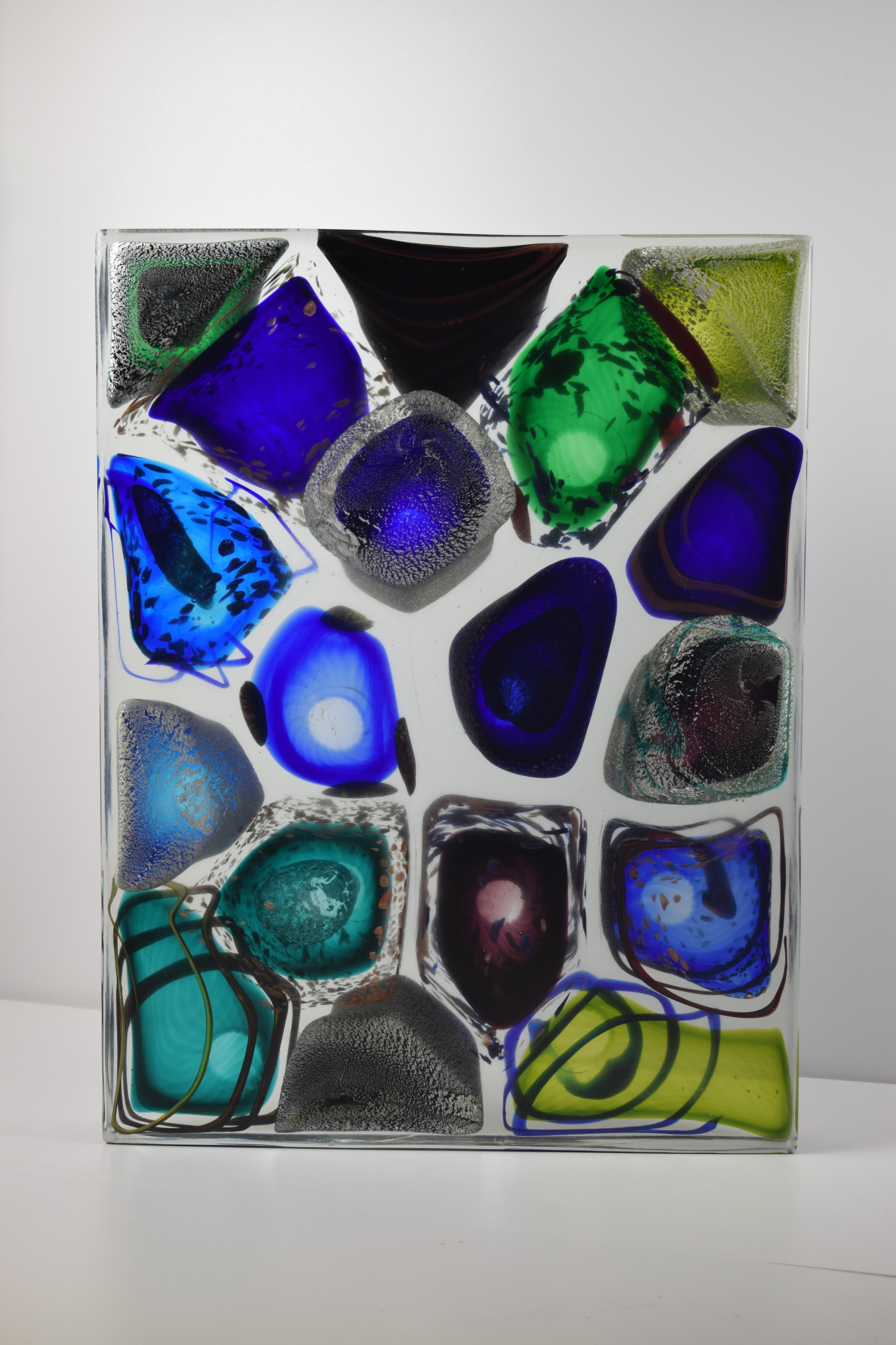 Arts and Crafts Abstract Sculptures Monolith Murano Glass For Sale