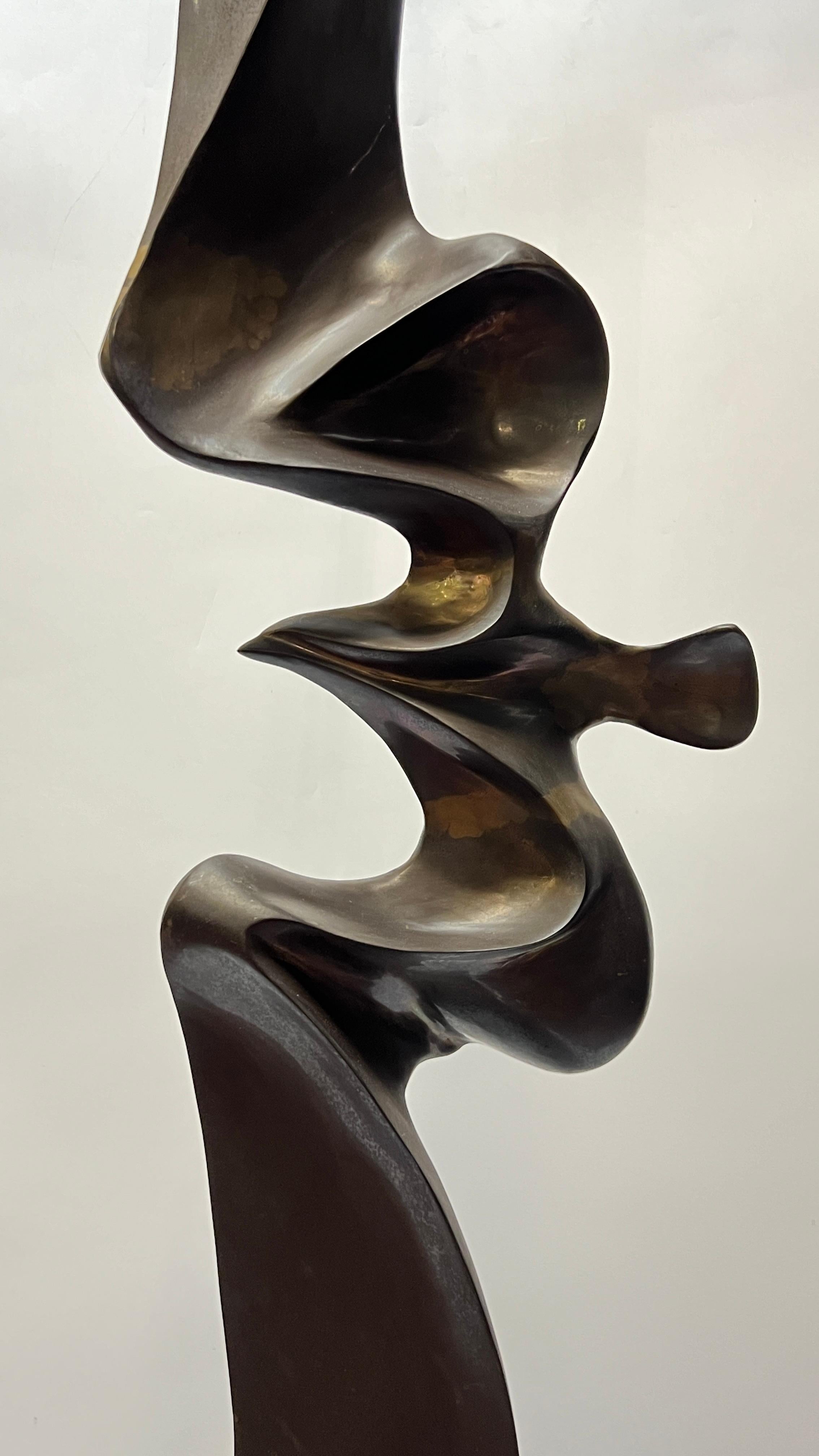 Abstract Seagull Bronze Sculpture by Hattakitkosol Somchai (1934-2000) 5