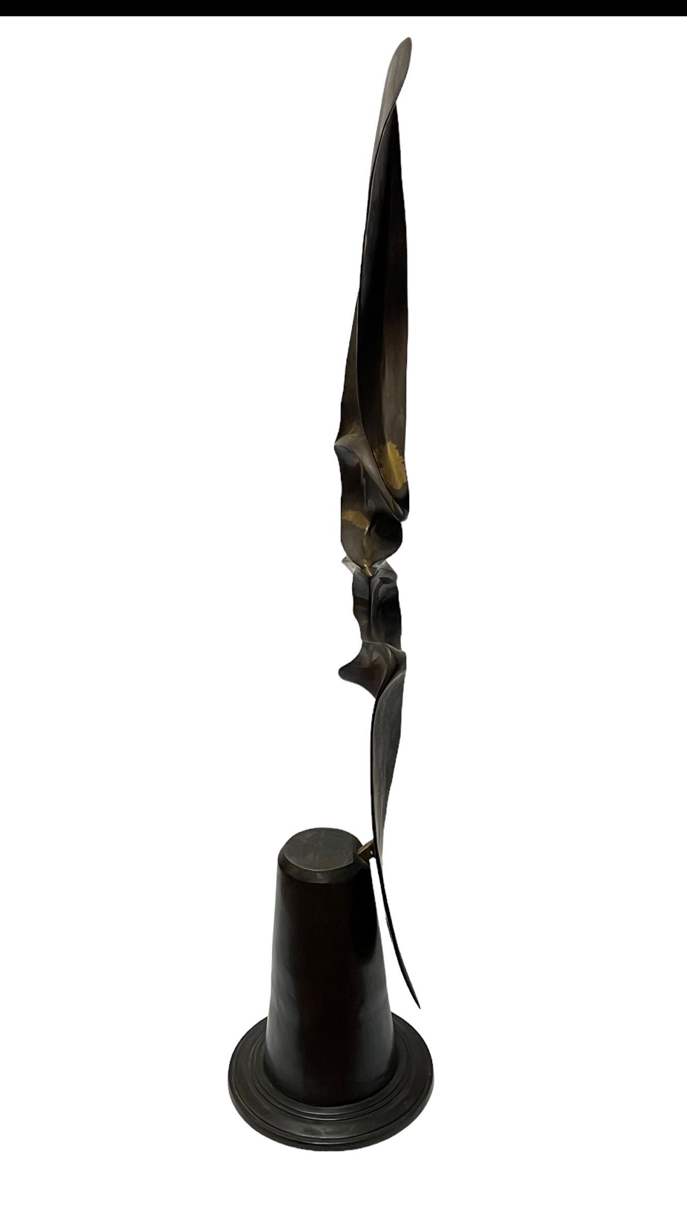Mid-Century Modern Abstract Seagull Bronze Sculpture by Hattakitkosol Somchai (1934-2000)