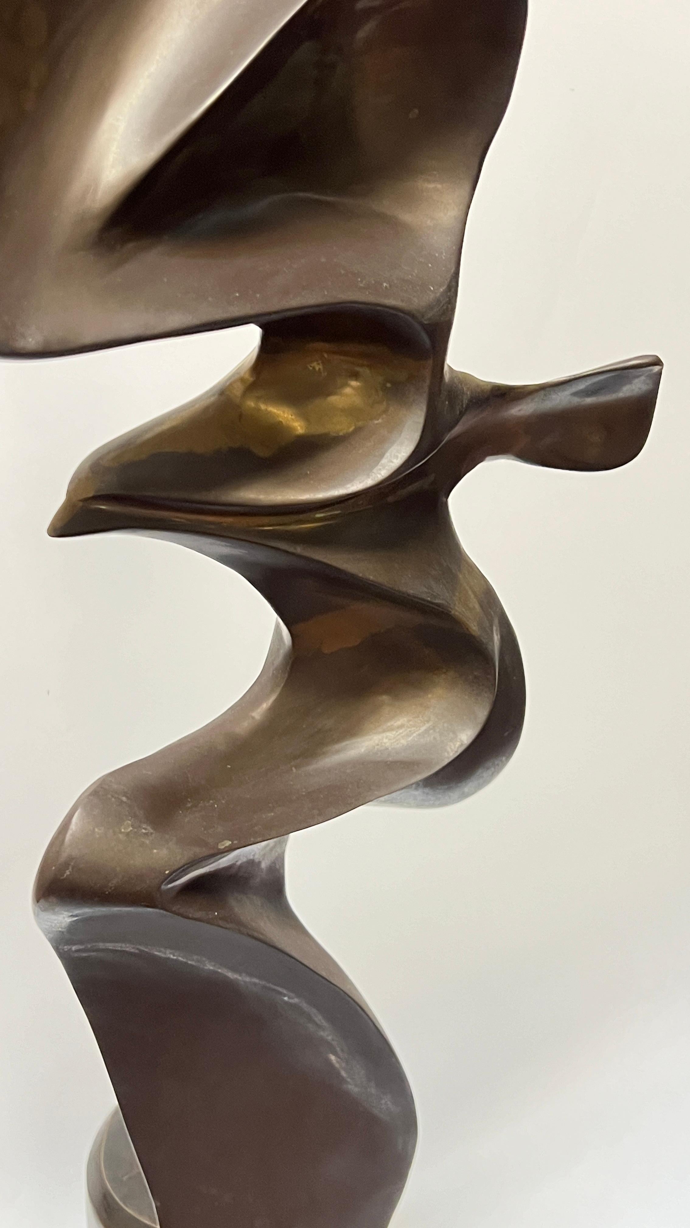 Abstract Seagull Bronze Sculpture by Hattakitkosol Somchai (1934-2000) In Good Condition In New York, NY
