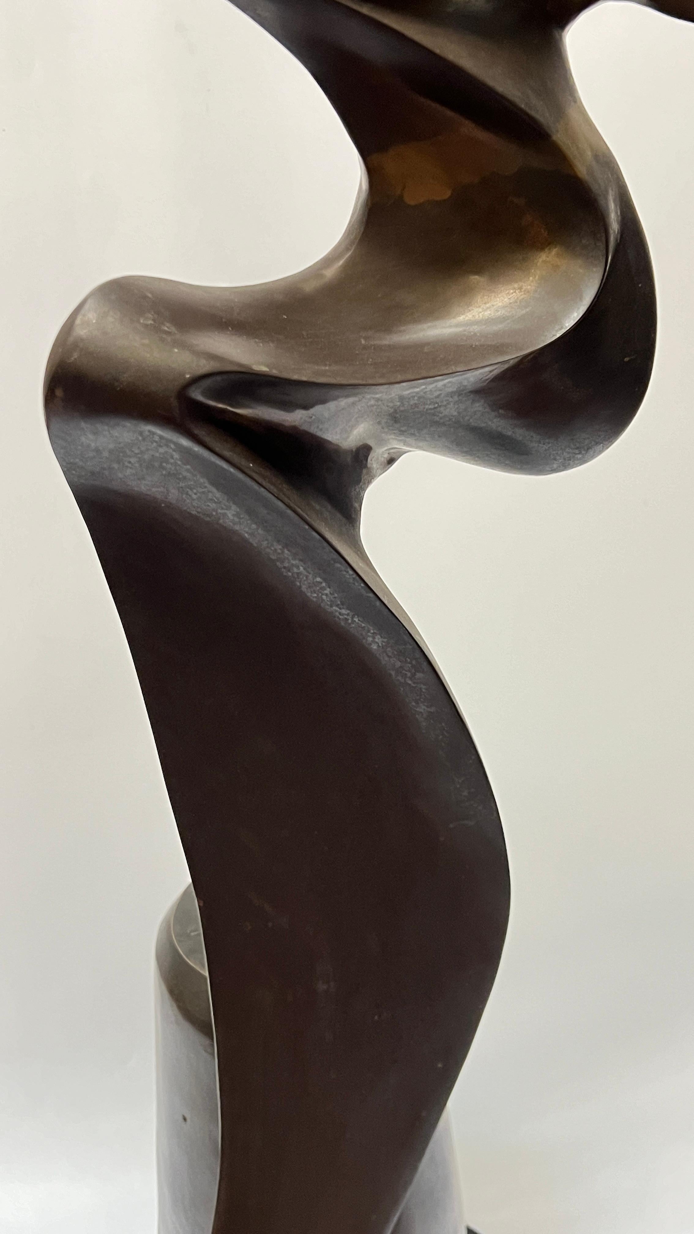 Abstract Seagull Bronze Sculpture by Hattakitkosol Somchai (1934-2000) 1