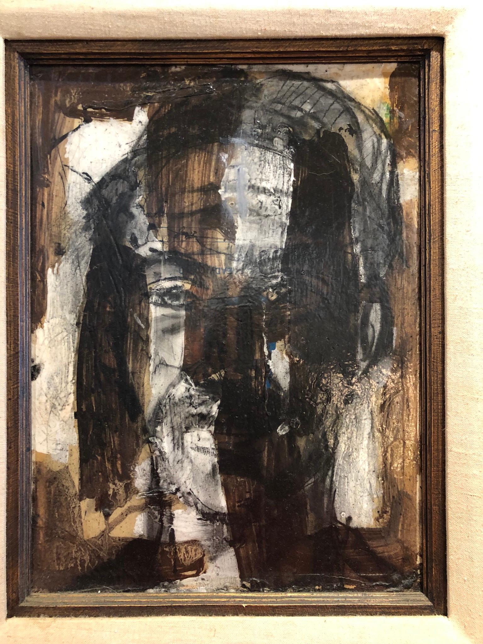 A very nice self-portrait circa 1960s, on yeso well, executed painting nicely framed unsigned.