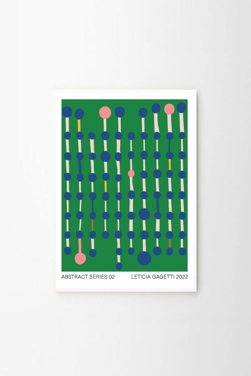 Serie Abstracta Impresión de Arte Moderno por Leticia Gagetti #02 - Tamaño A2 en venta 1