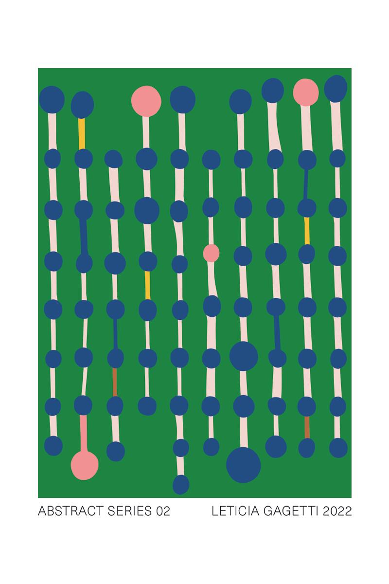 Serie Abstracta Impresión de Arte Moderno por Leticia Gagetti #02 - Tamaño A2 en venta 3