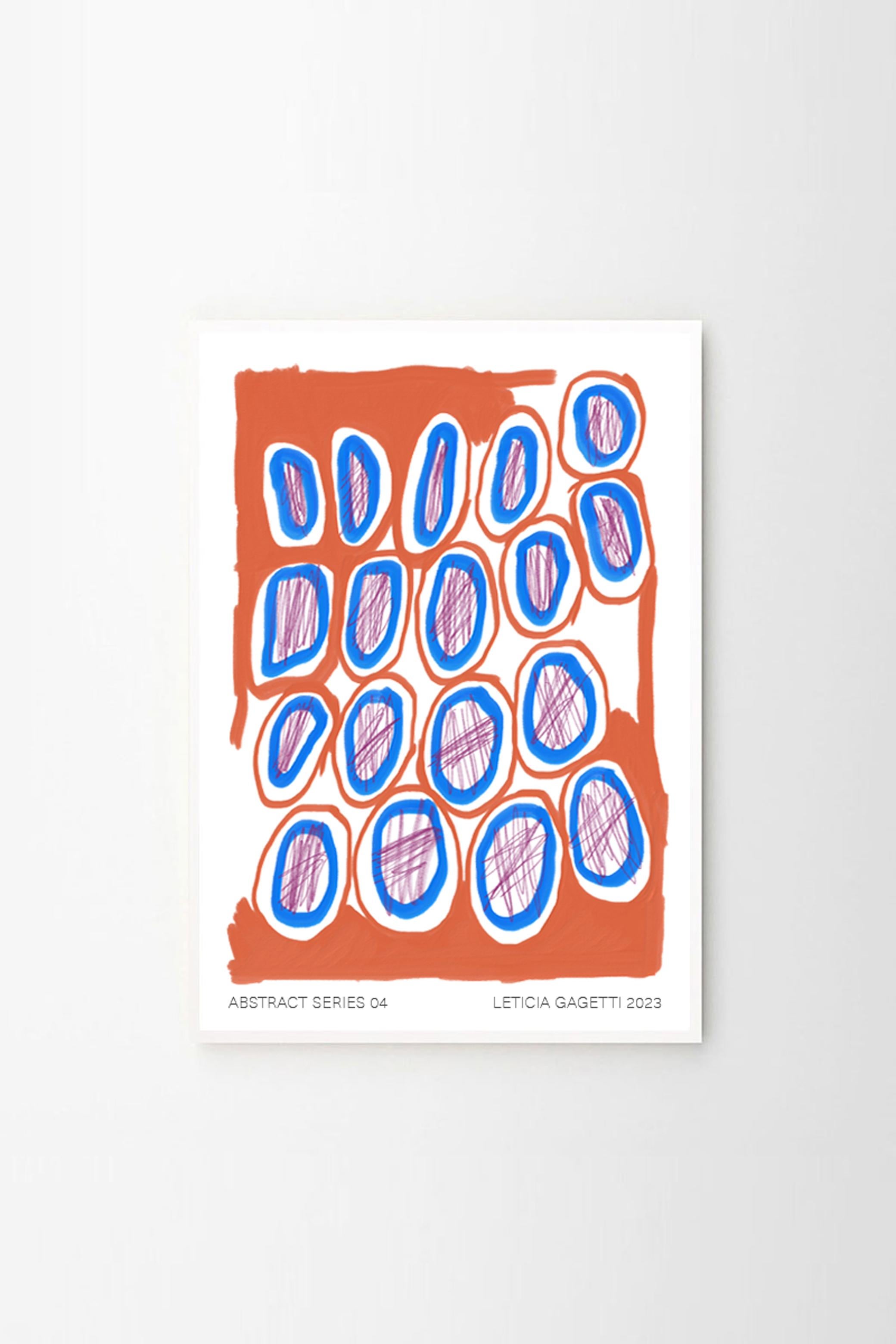 Papier Impression murale abstraite de Leticia Gagetti n°04 - Taille A3 en vente